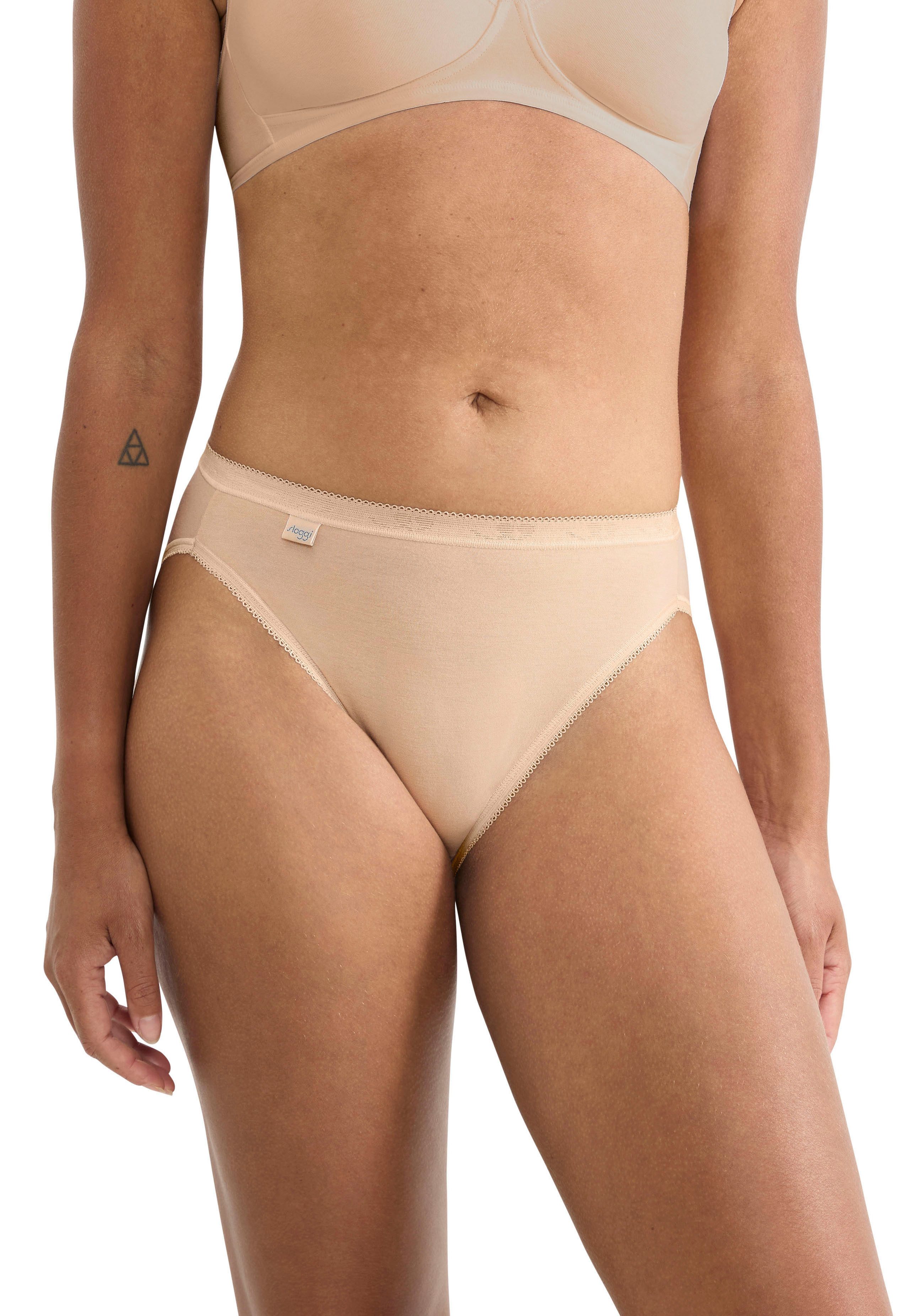 Sloggi Tai slip Basic + perfecte pasvorm, katoenmix, elastisch, zachte naden (Set van 2)