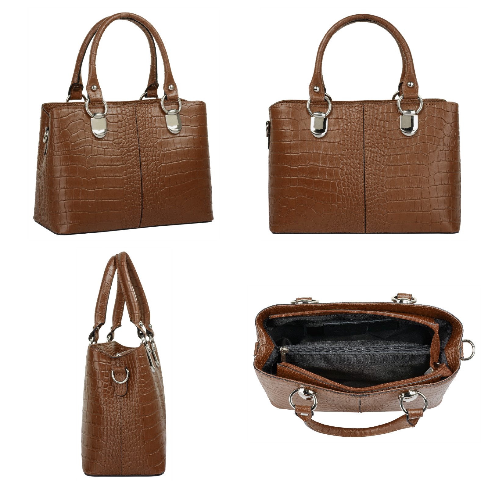 Cluty Schoudertas echt leer, made in italy