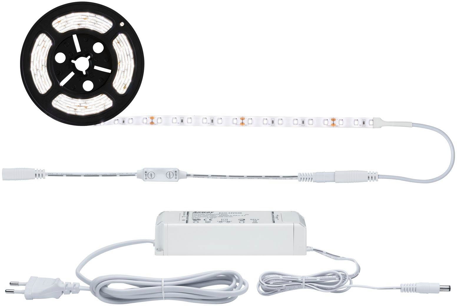 Paulmann Led-strepen SimpLED Power Strip Set incl. Dimm/Switch 3m Neutraalwit 33W (1 stuk)