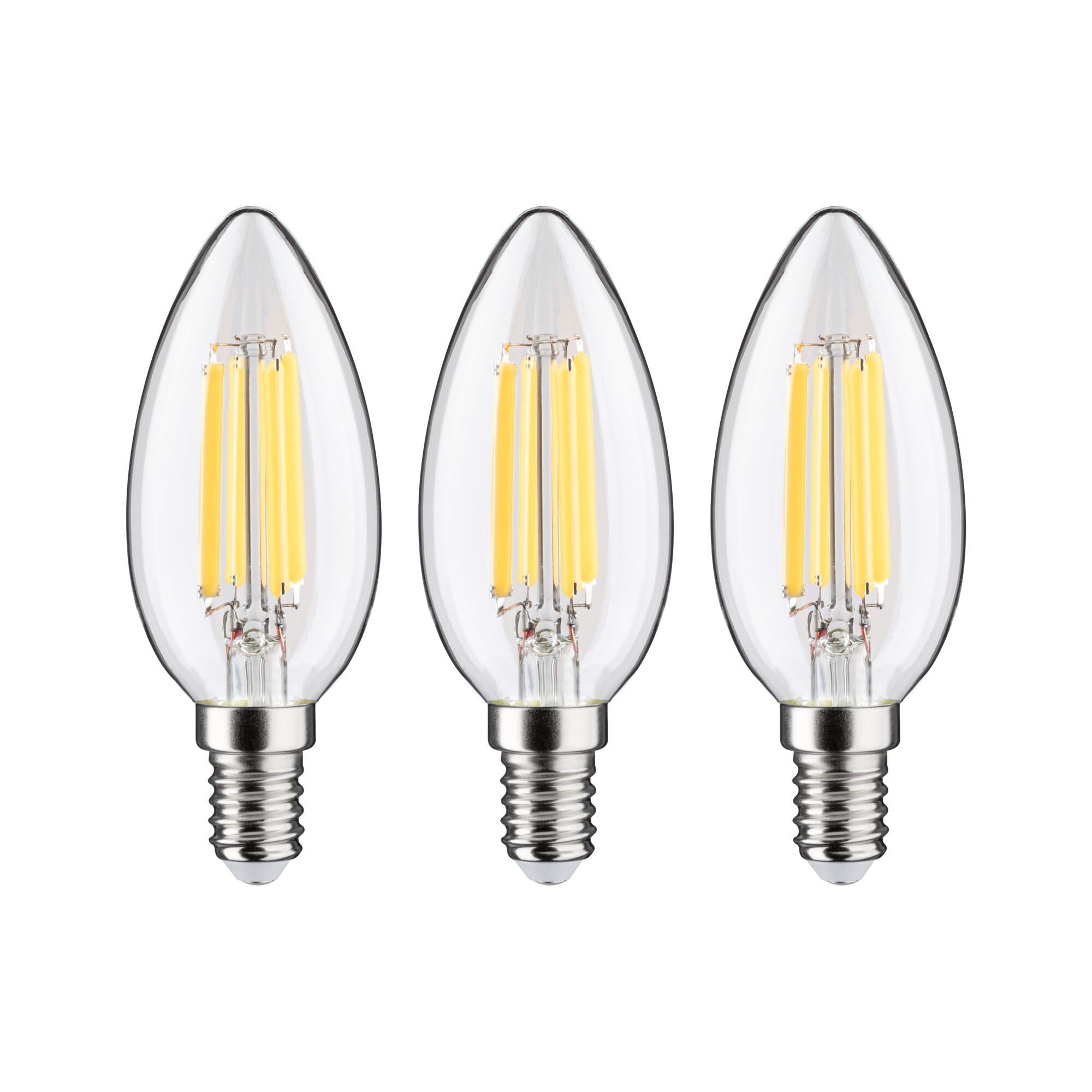 Paulmann Led-verlichting Eco-Line filament 230V LED kaars E14 3-pack 525lm 2,5W 3000K helder (3 stuks)
