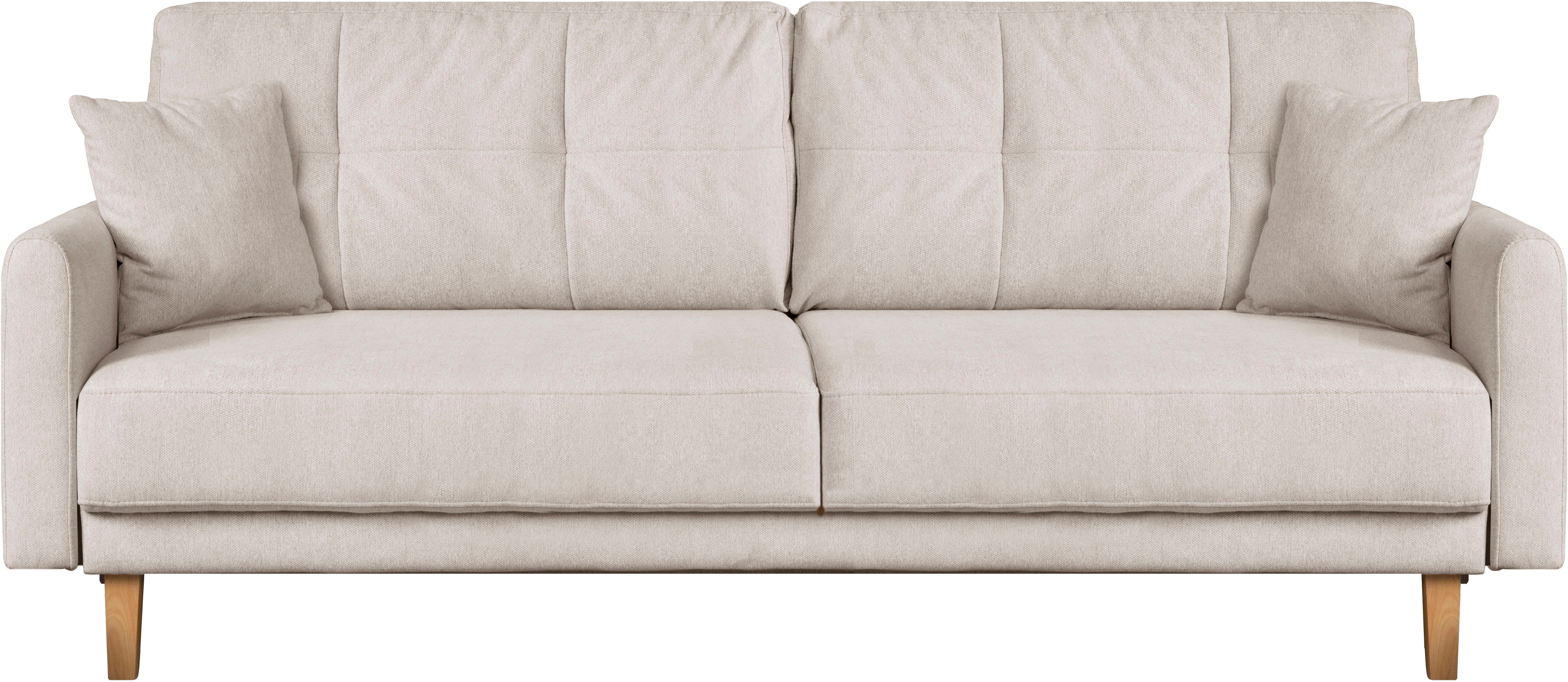 Home affaire 2-zitsbank TRIPLO met golfsysteem, afmetingen B/D/H: 165/100/89 cm Bank met stiksel in het ruggebied, incl. rugkussen en sierkussen