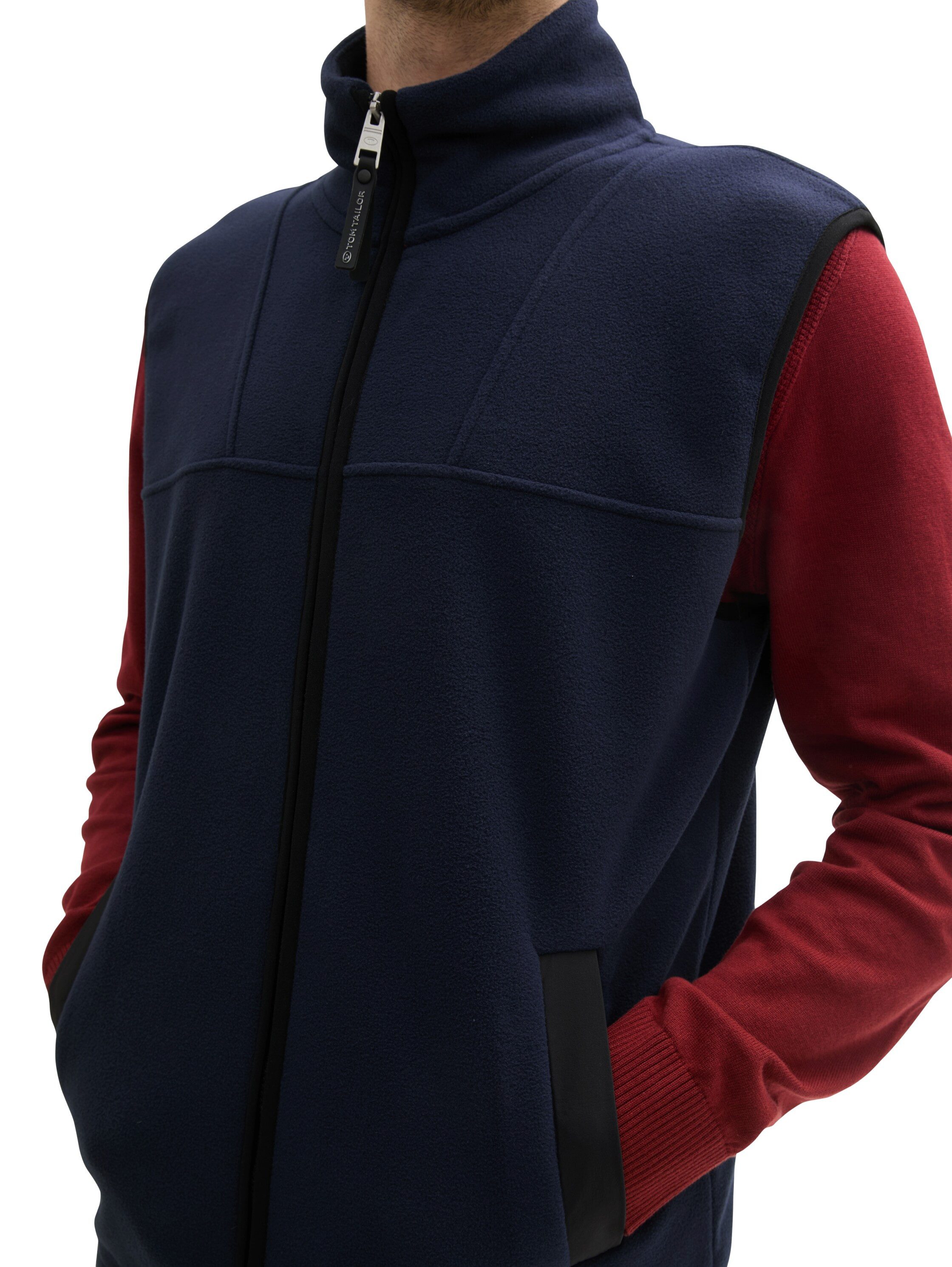 Tom Tailor Mouwloos fleecevest met zakken
