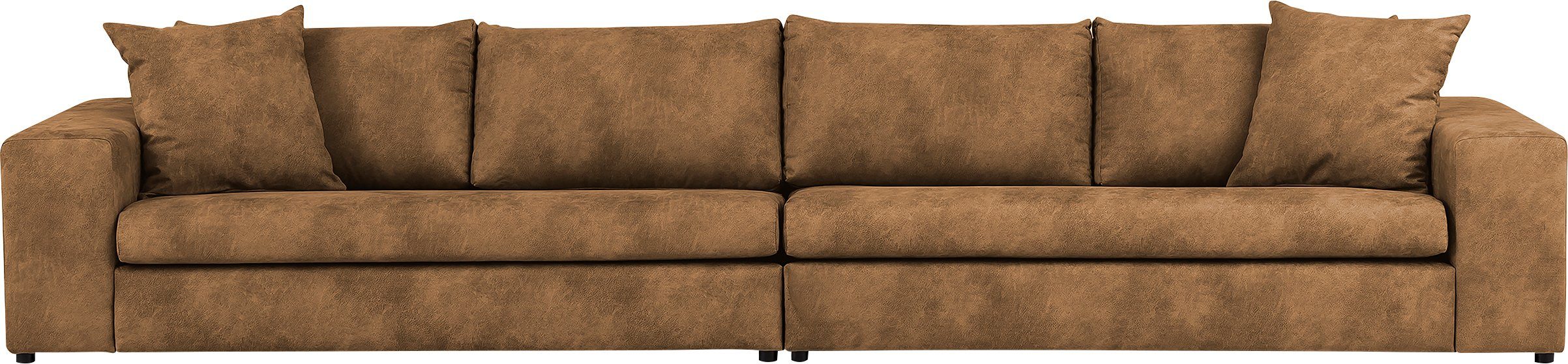 andas 4-zitsbank SLEETLAND XXL in fluweel of vintage lederlook