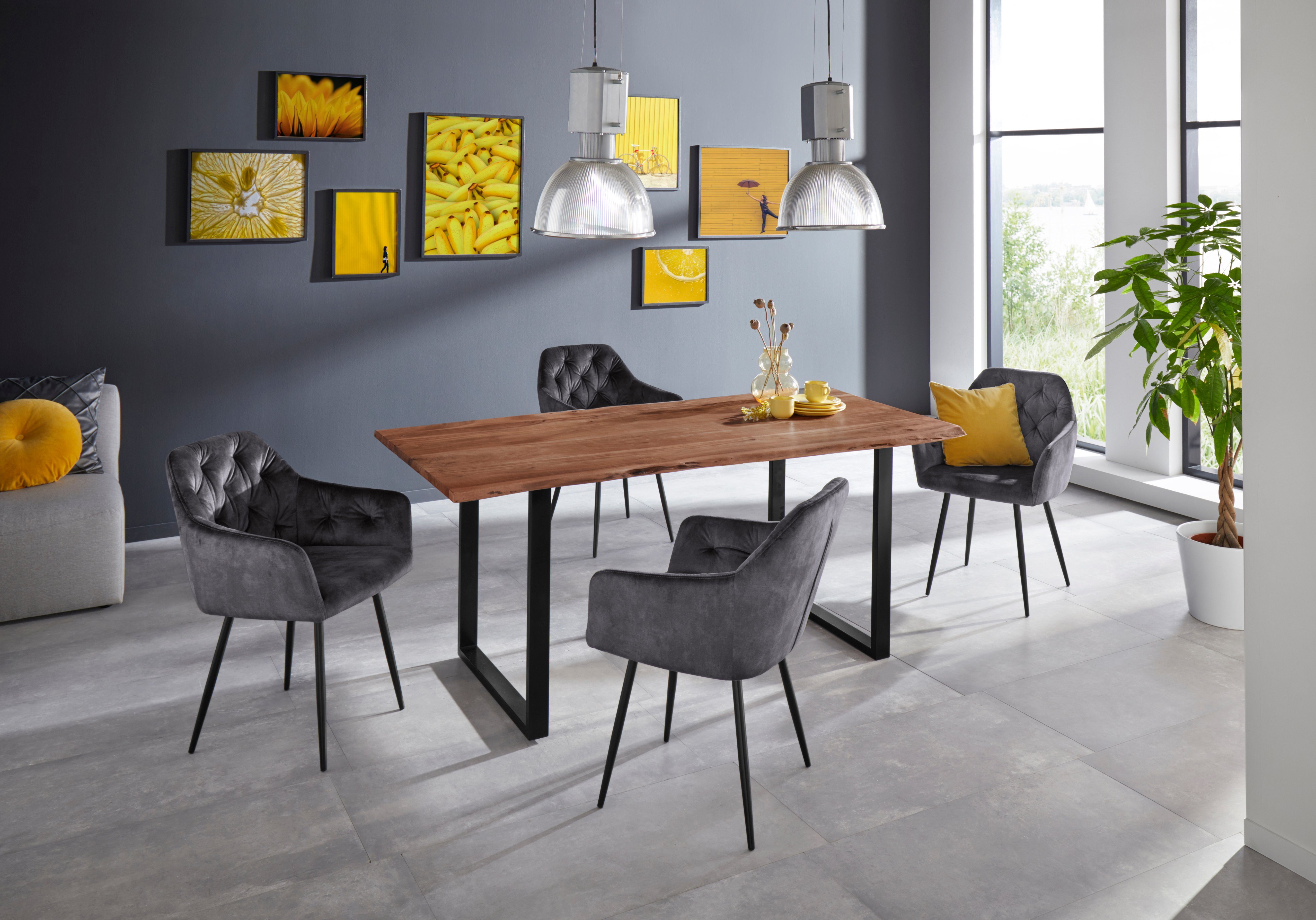 HELA Eetkamerstoel Kira schaalstoel Boho, bestseller Stoel met armleuningen fluweel of microvezel bekleding (set, 2 stuks)