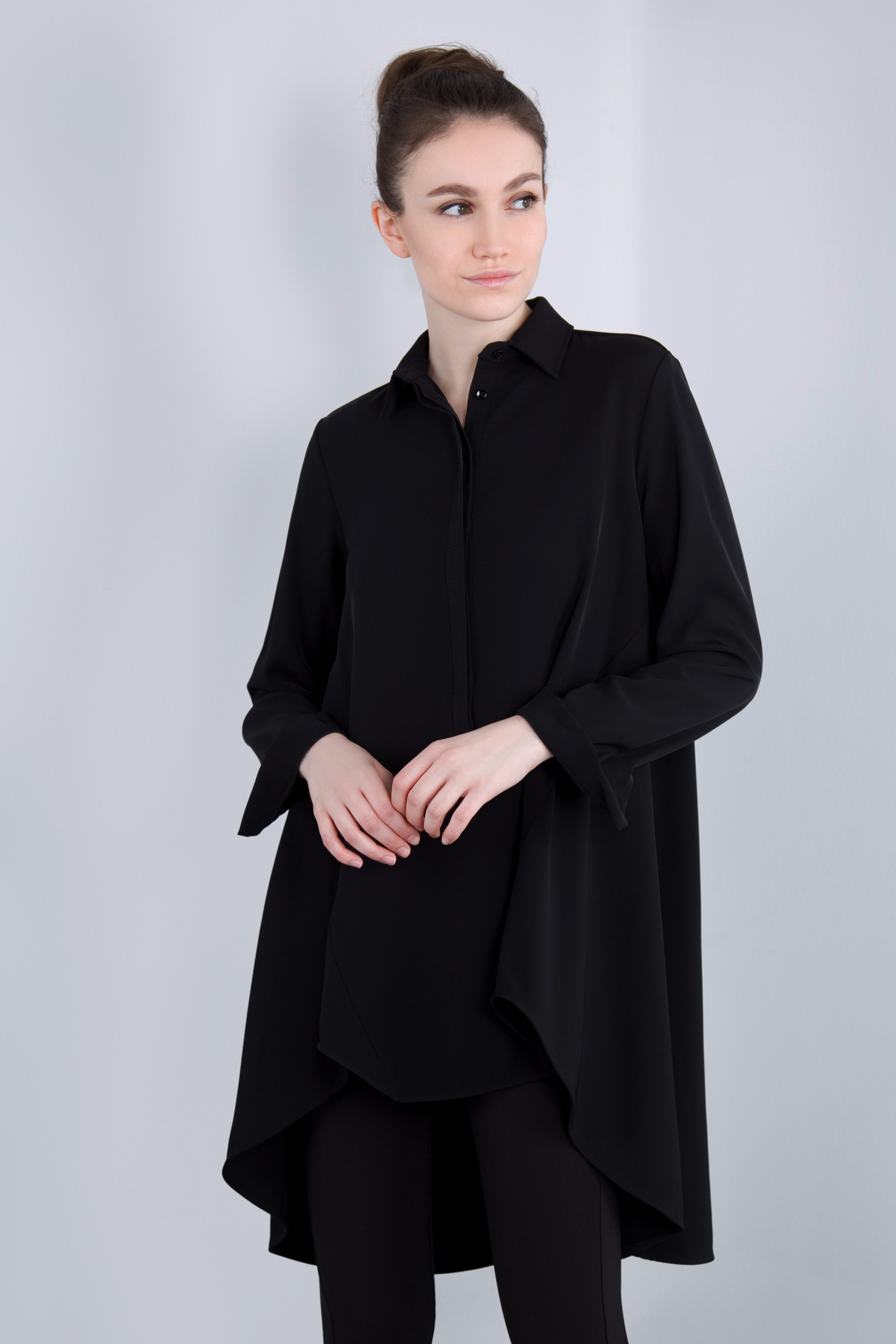 IMPERIAL Klassieke blouse IMP-C ED3BEW soepele voor kort, achter lang-blouse
