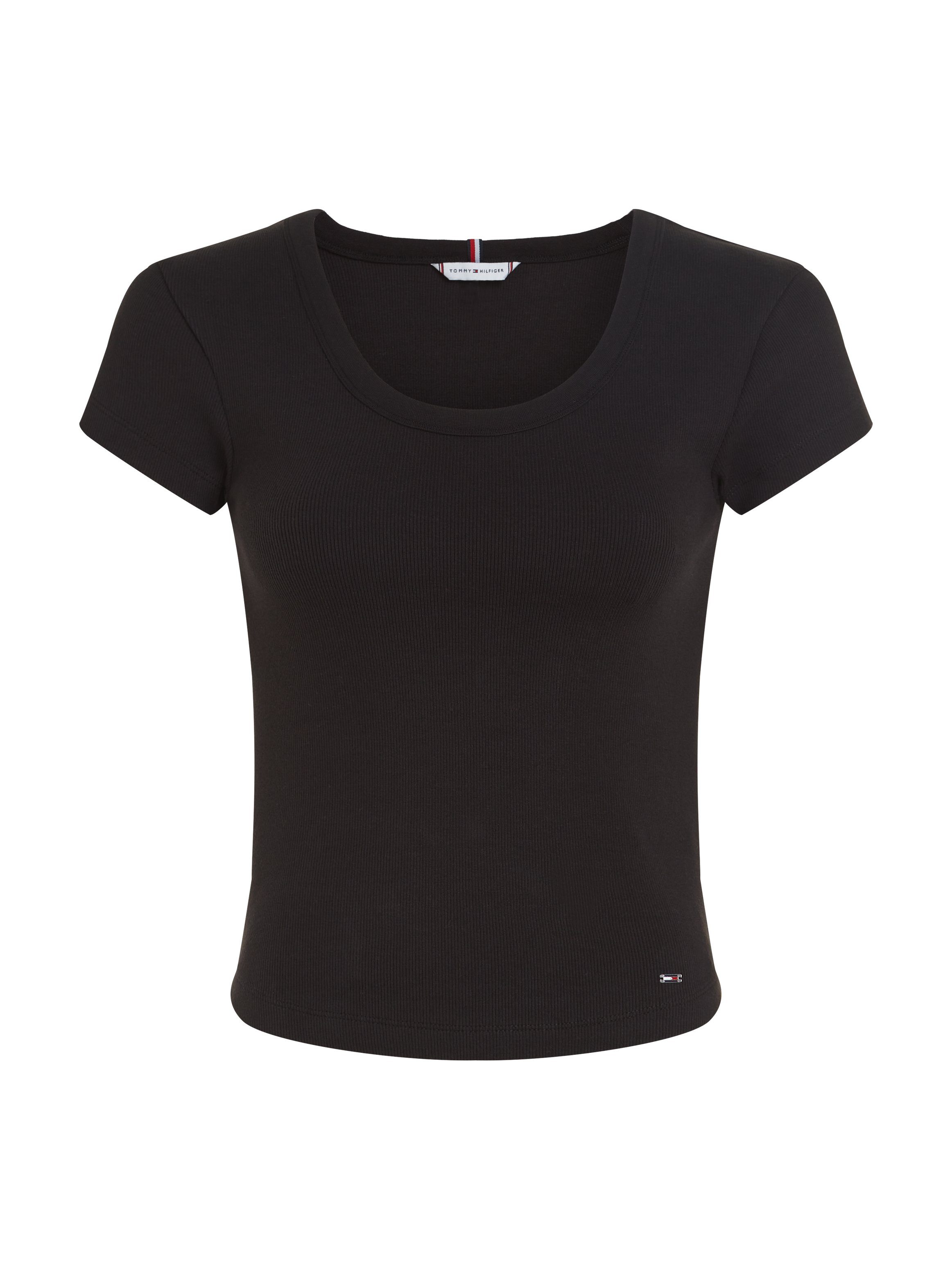 Tommy Hilfiger T-shirt SLIM RIB SCOOP NK CAP SLV