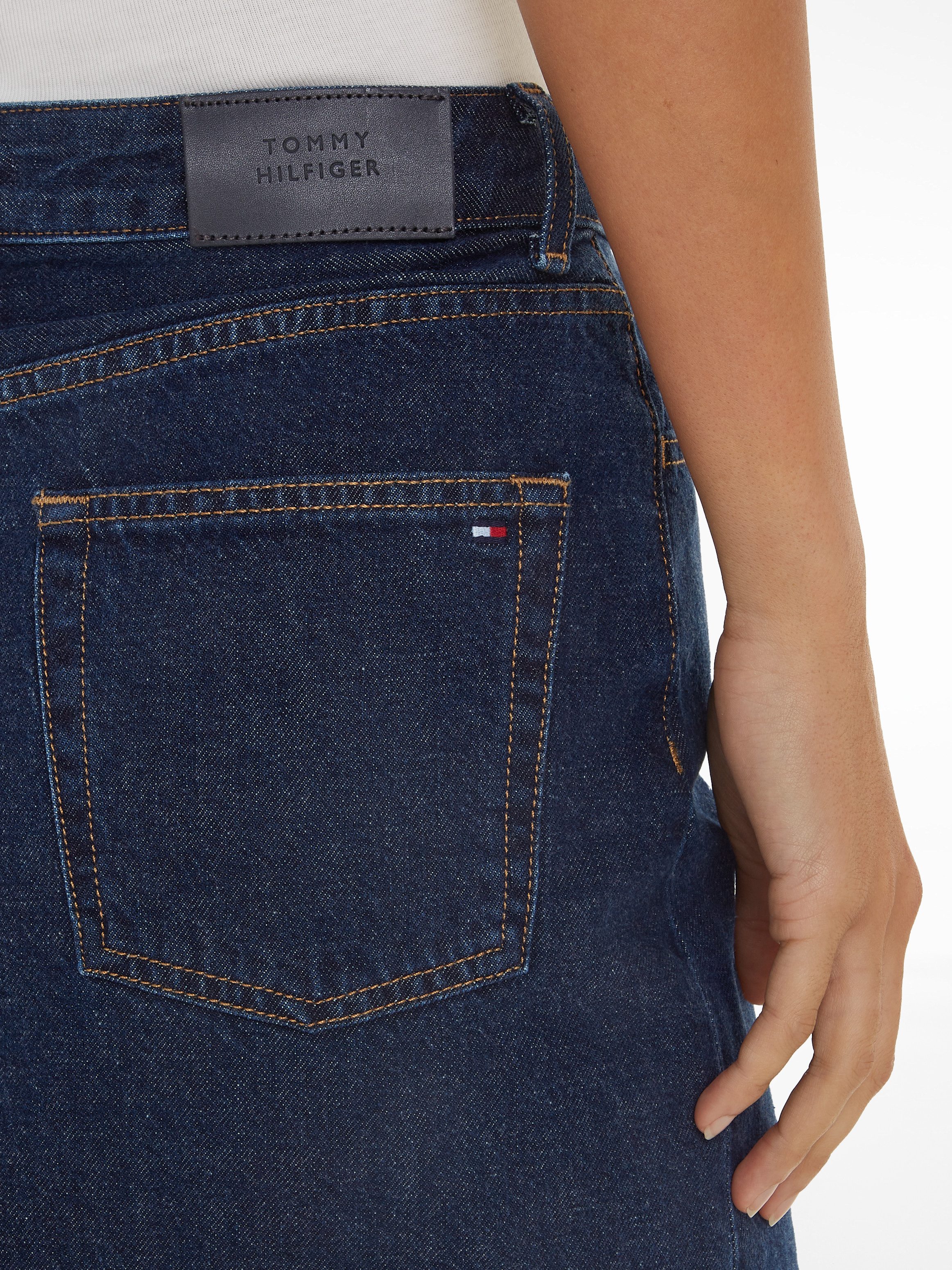 Tommy Hilfiger Jeans rok DNM MINI SKIRT HW CLER Webrok in 5-pocket stijl