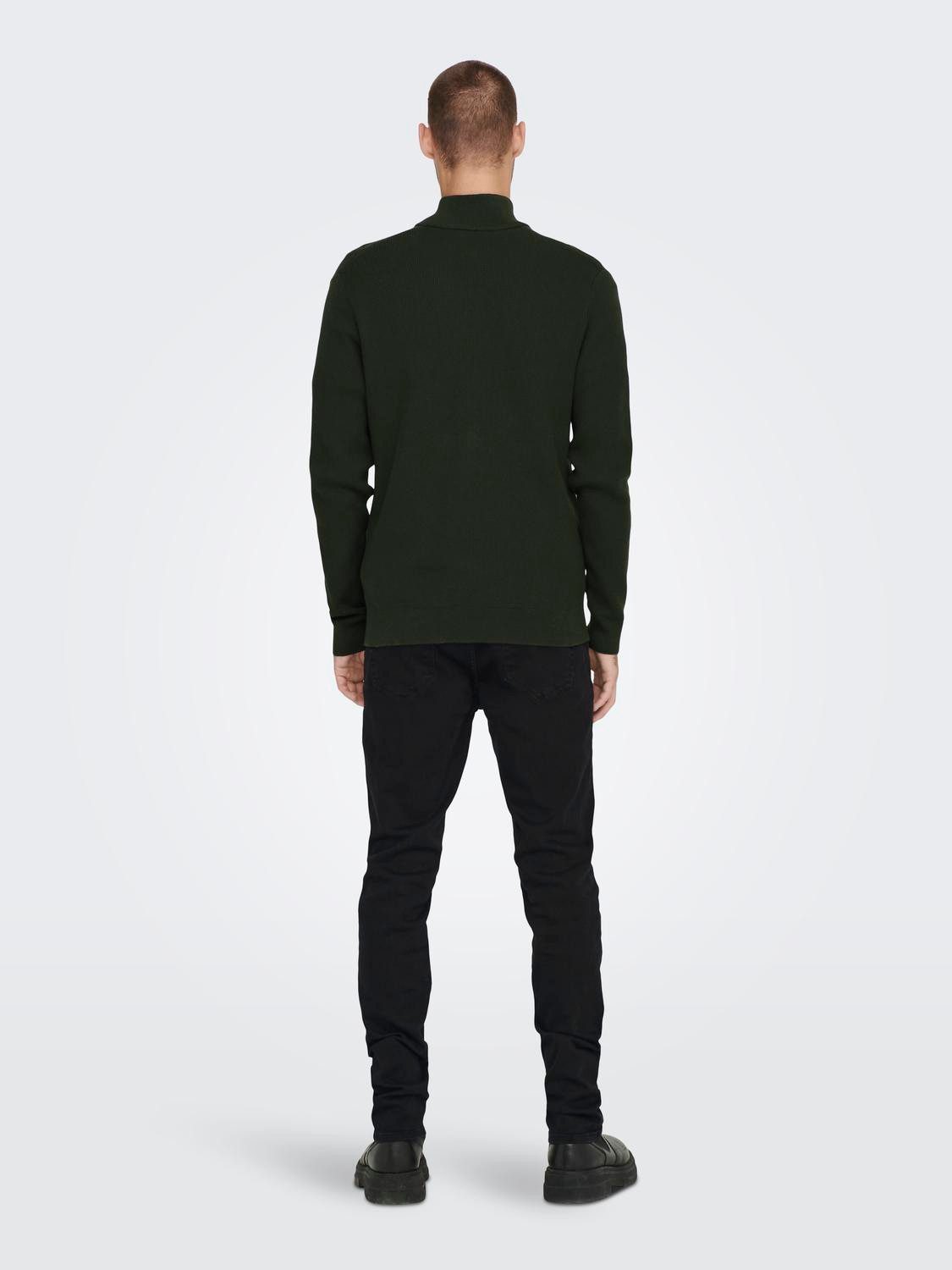 ONLY & SONS Gebreide trui ONSPHIL REG 12 STRUC HALF ZIP KNIT NOOS