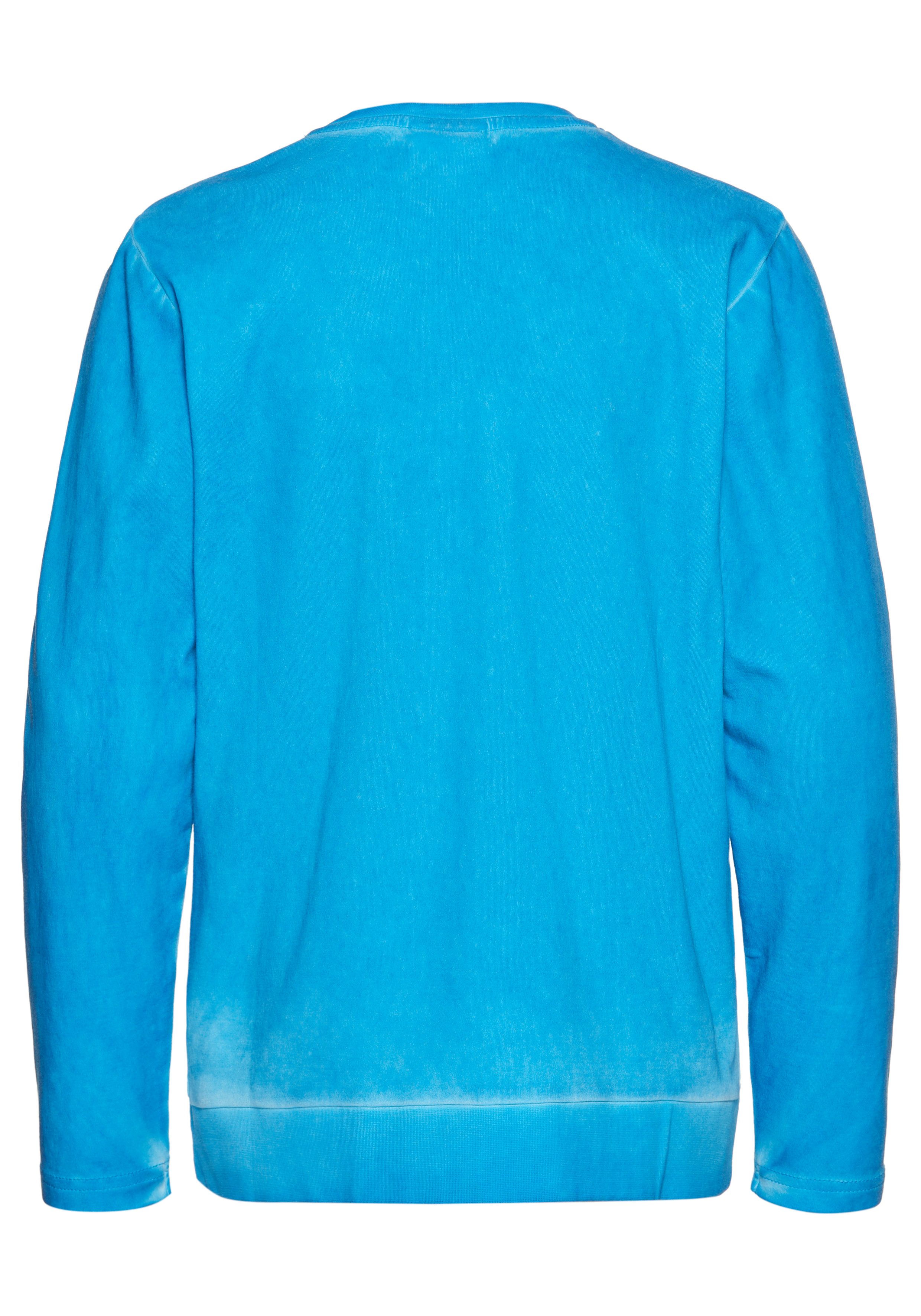 DELMAO Shirt met lange mouwen Modisch gewassen shirt