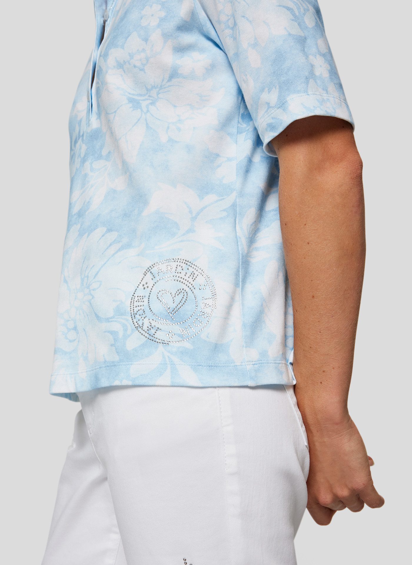 Rabe Poloshirt met een bloemmotief