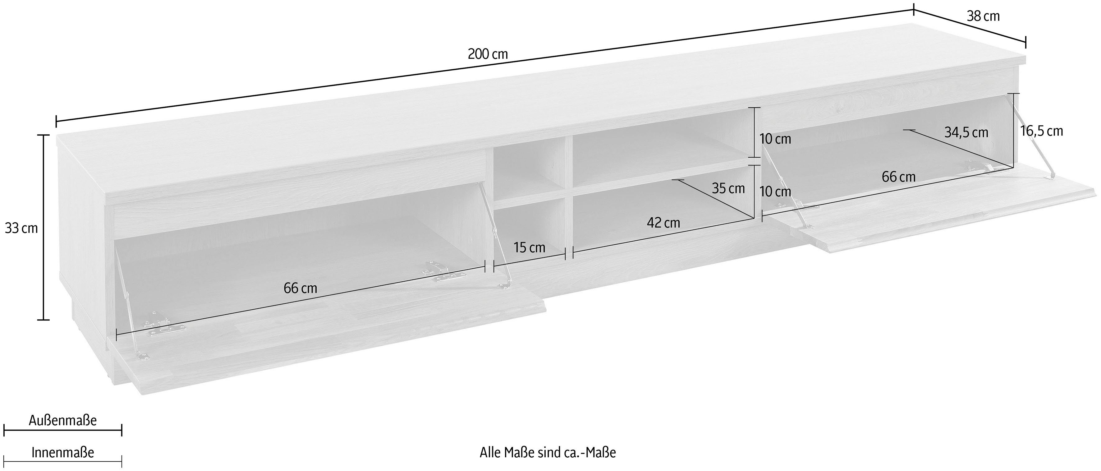 Home affaire Tv-meubel Commode, breedte 200 cm, deels massief, FSC®-gecertificeerd