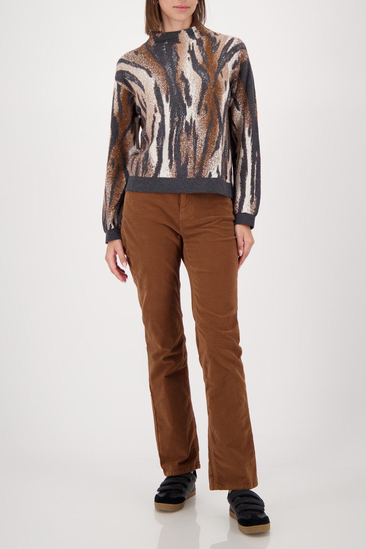 Monari Gebreide trui Regular fit met ronde hals