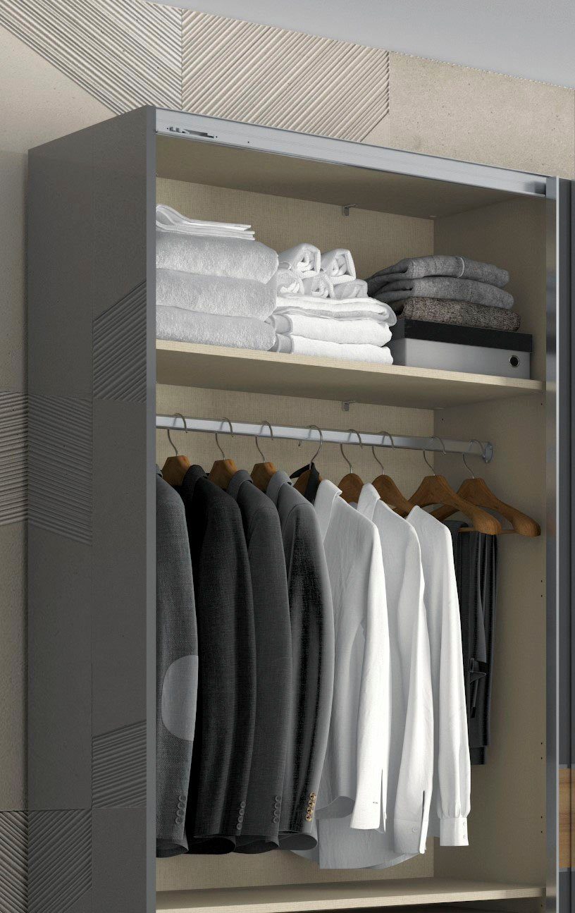 Places of Style Zweefdeurkast Onyx Spiegelkast hoogwaardig UV gelakt, soft-closefunctie