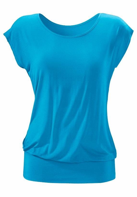 Lascana Lang shirt Met brede tailleband van zachte viscose-stretch (Set van 2)