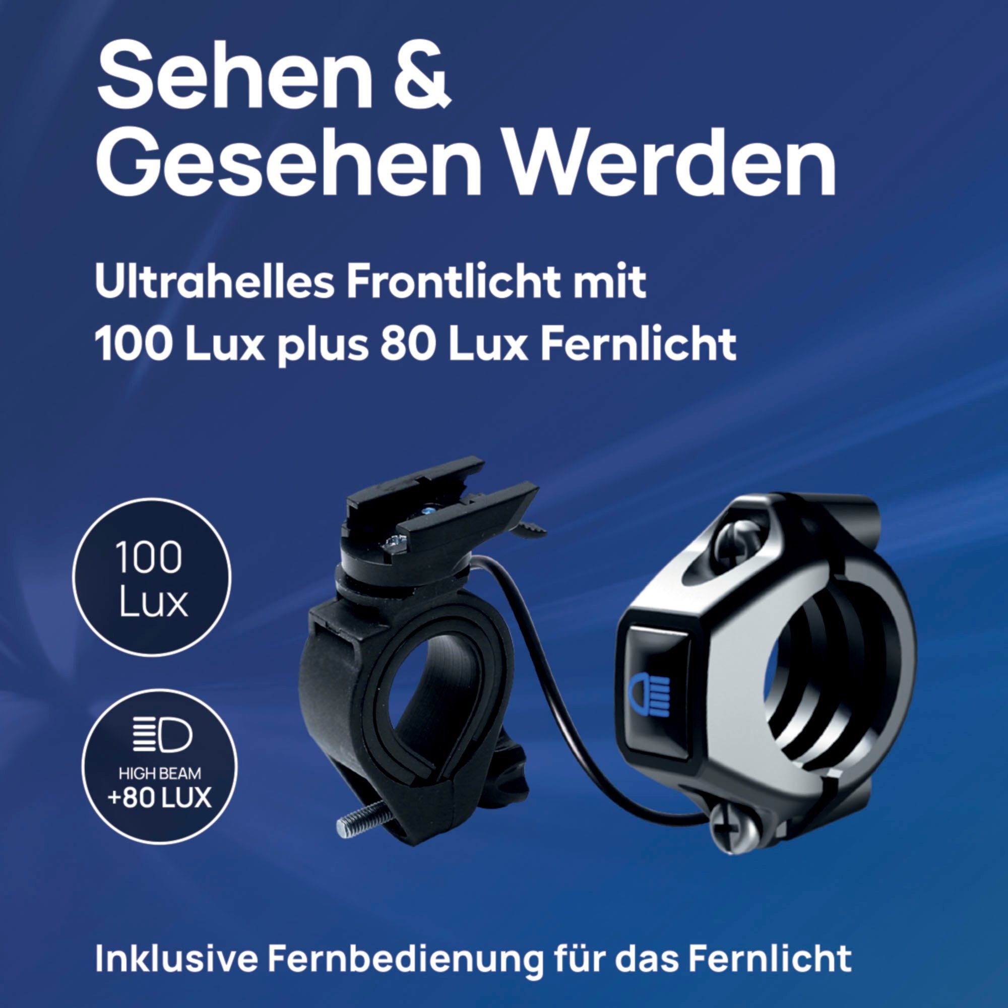 Fischer Fietsverlichting Led-accu-Bel. Set plus 100x130 groot licht + twin stop (set, 2-delig)