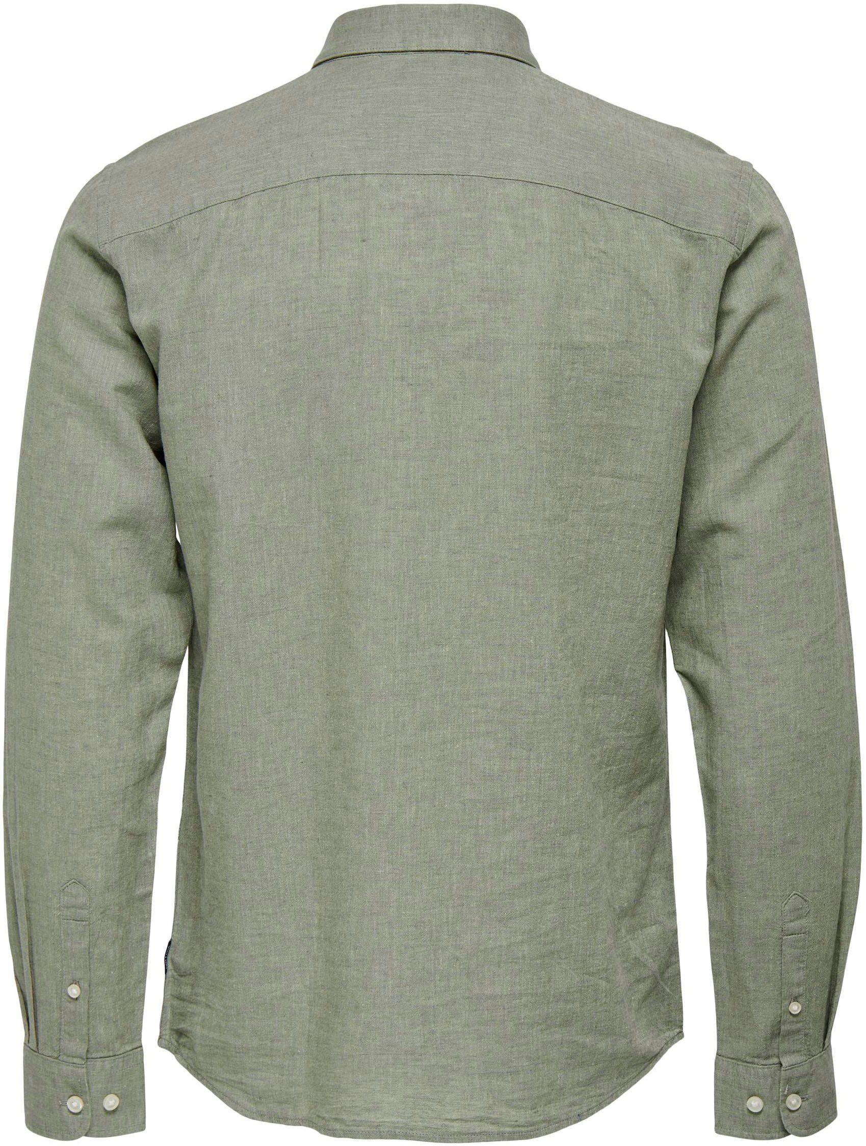 ONLY & SONS Overhemd met lange mouwen ONSCAIDEN LS SOLID LINEN SHIRT NOOS