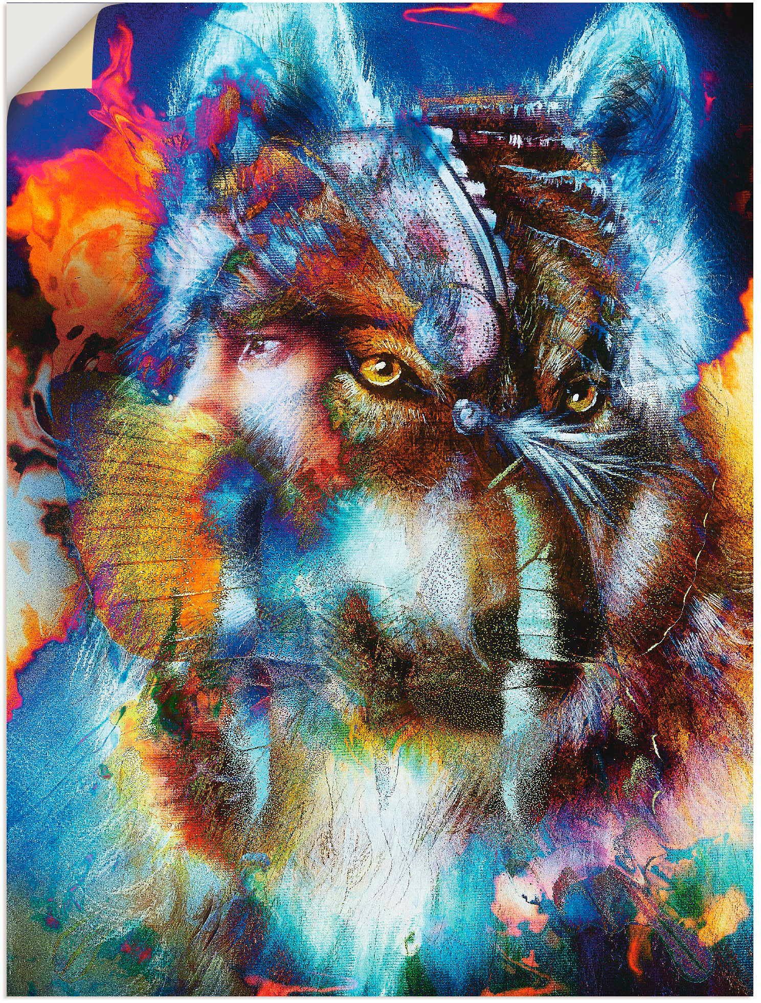 Artland Artprint Indiase Krijger met wolf in vele afmetingen & productsoorten - artprint van aluminium / artprint voor buiten, artprint op linnen, poster, muursticker / wandfolie o