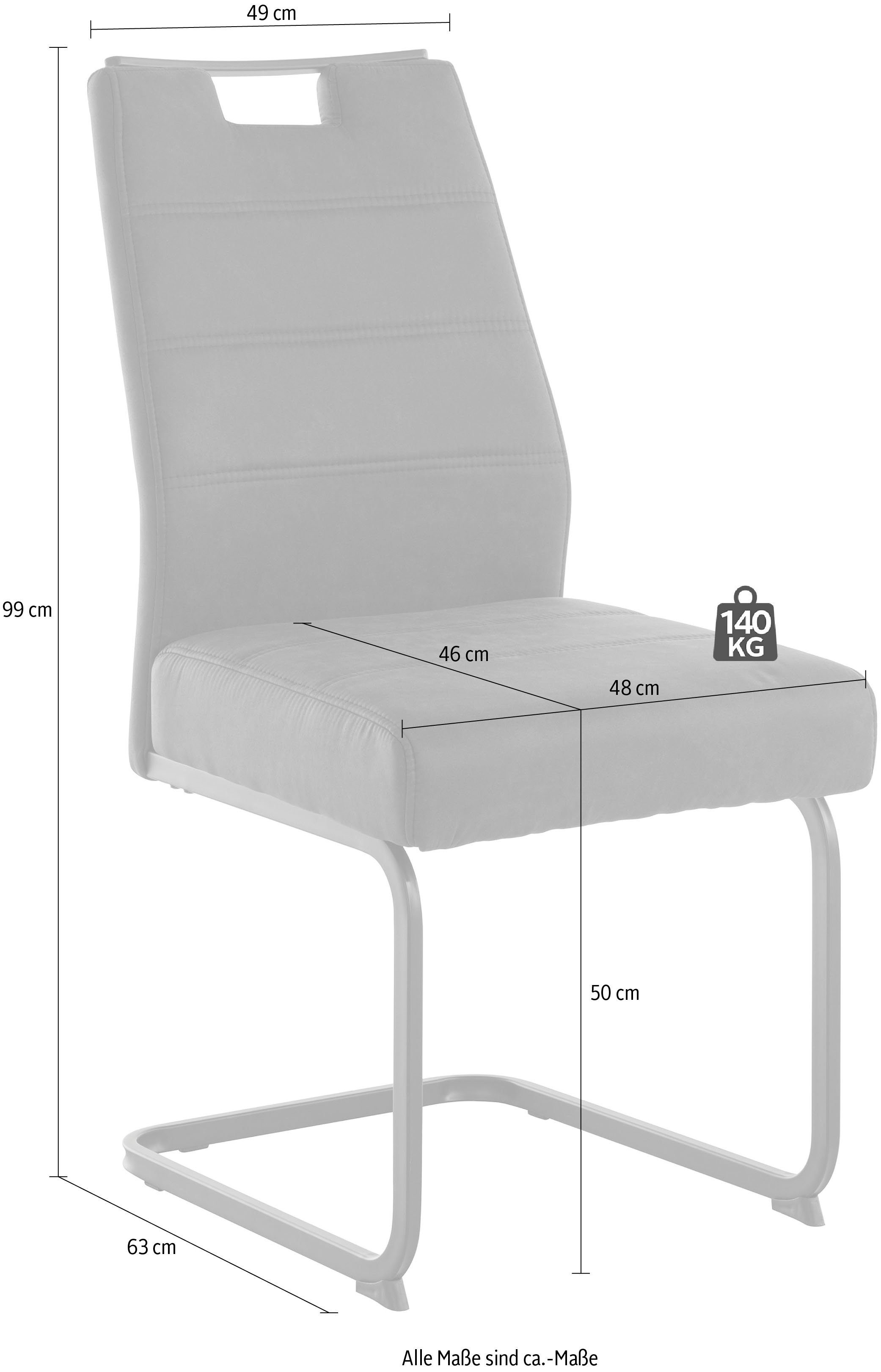 HELA Eetkamerstoel LENA 1, 2 en 4 stuks, met binnenvering bekleding, sledestoel