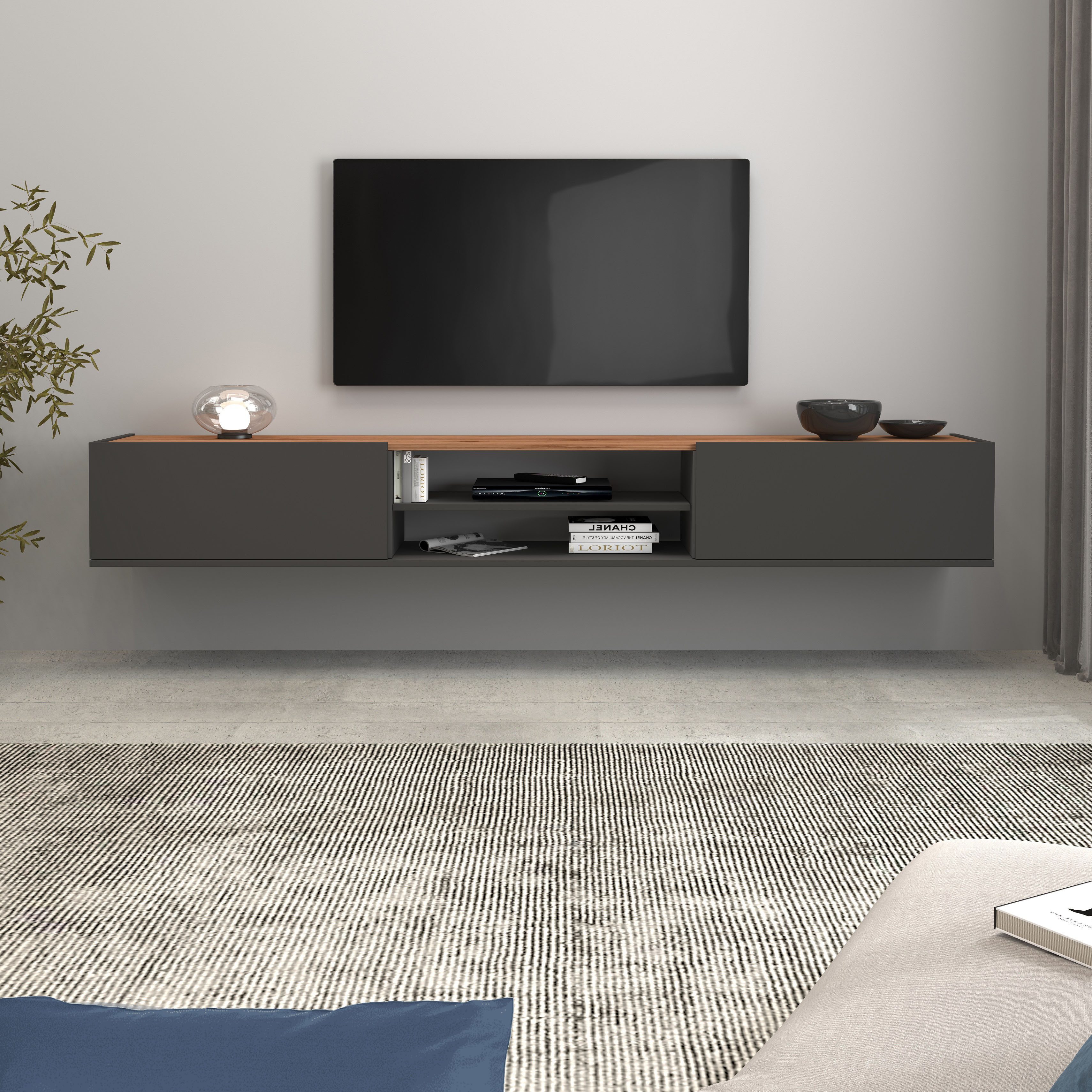 INOSIGN Tv-meubel Garda staand en hangend met 2 kleppen, 1 legplank, breedte 210 cm