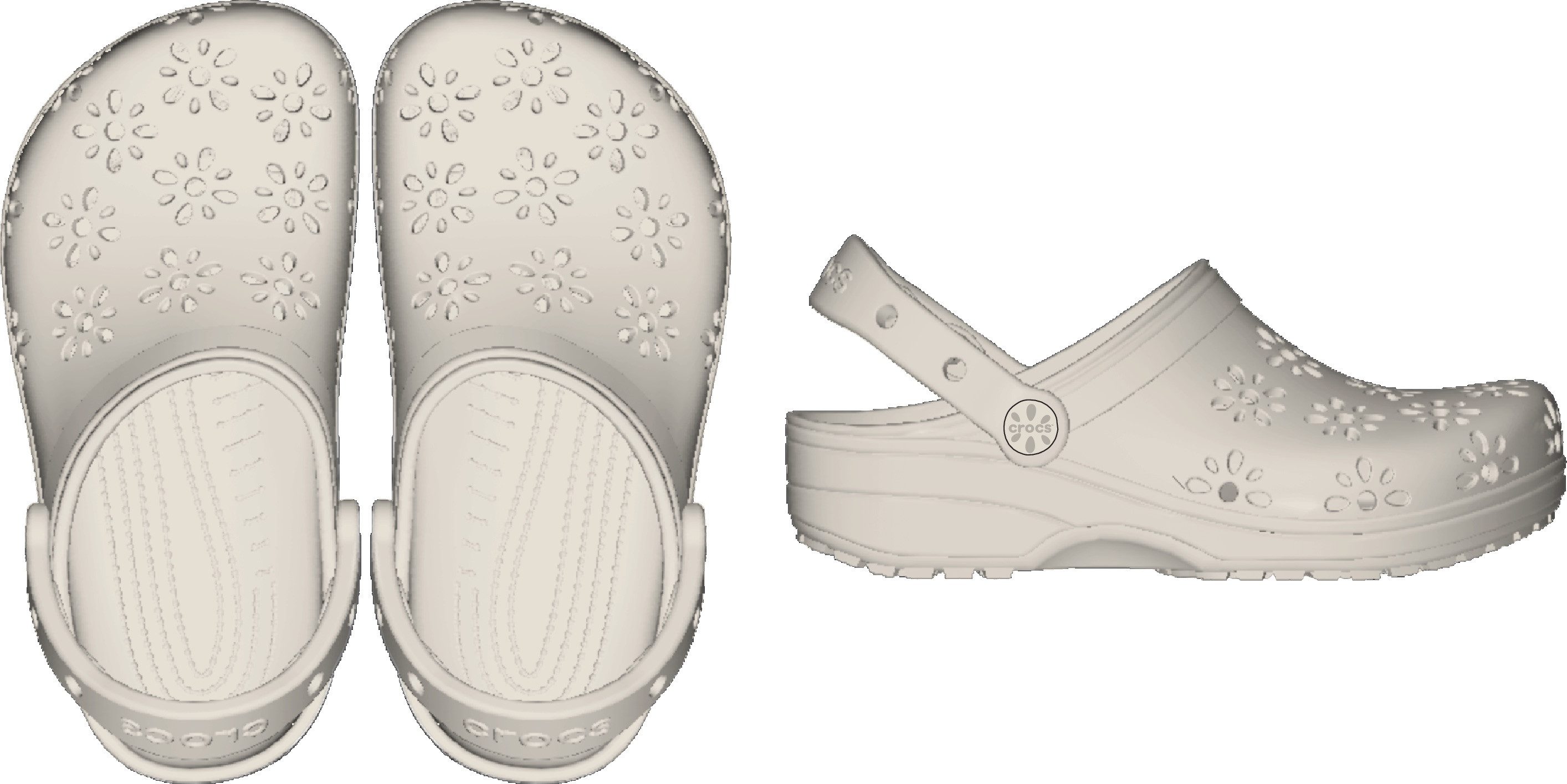 Crocs Clogs Classic Floral Cut Out Clog