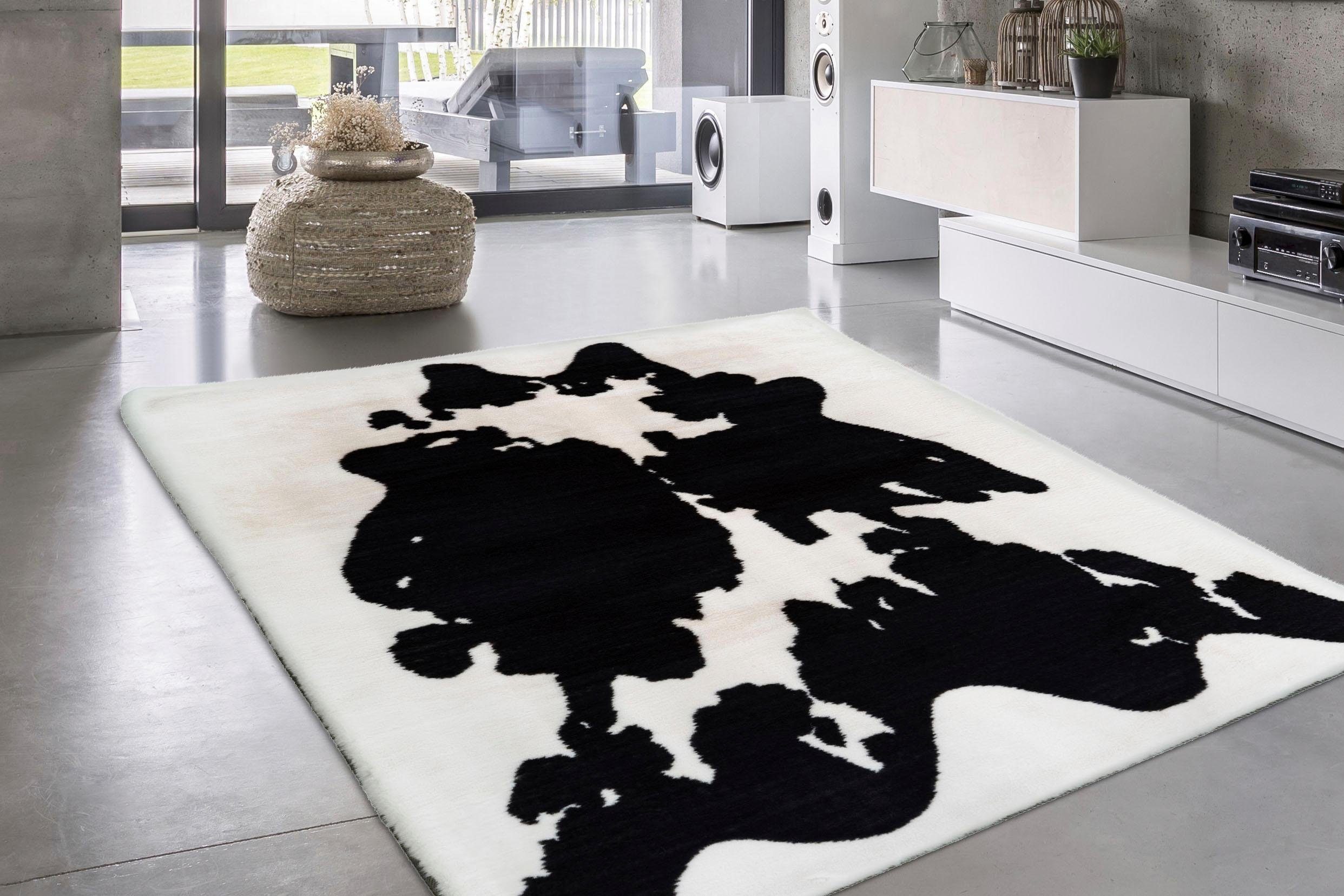 Bruno Banani Hoogpolig vloerkleed Makayla Koeienhuidmotief, imitatiebont, zachte pool