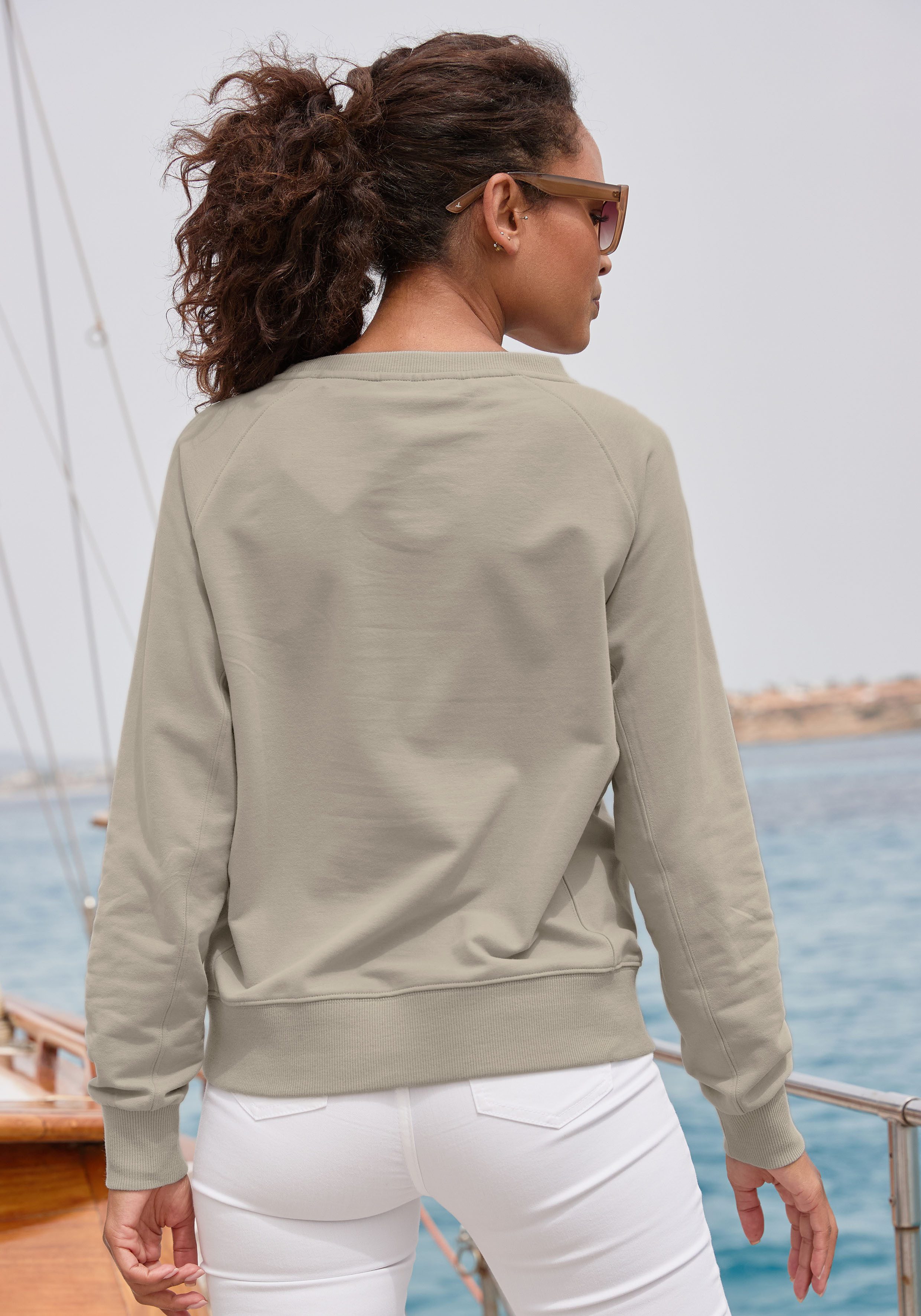 Elbsand Sweatshirt met frontprint, ronde hals, printpullover, casual-sportief
