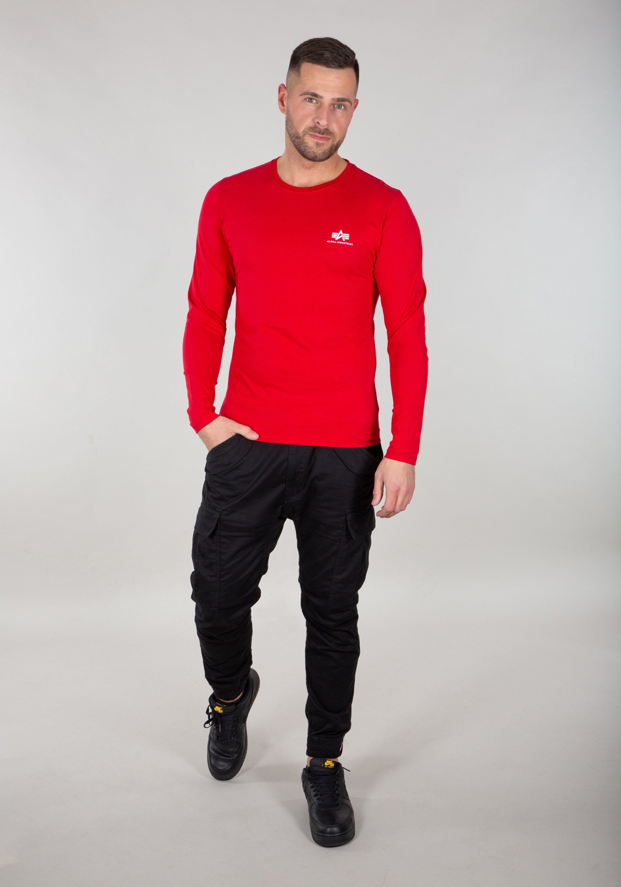 Alpha Industries Longsleeve Alpha Industries Men - Longsleeves Back Print Heavy LS