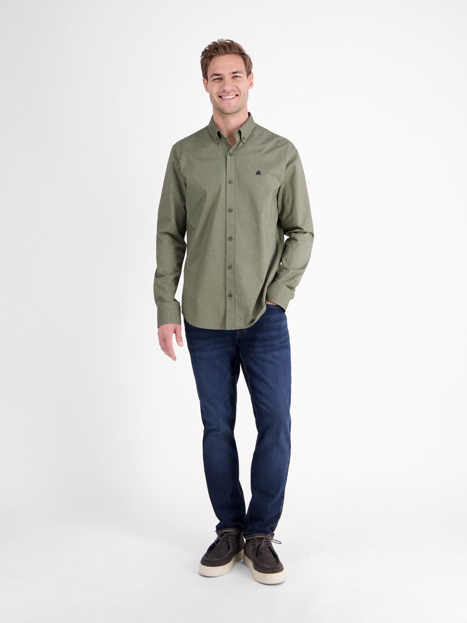 Lerros Overhemd met lange mouwen LERROS Oxford overhemd met stretch