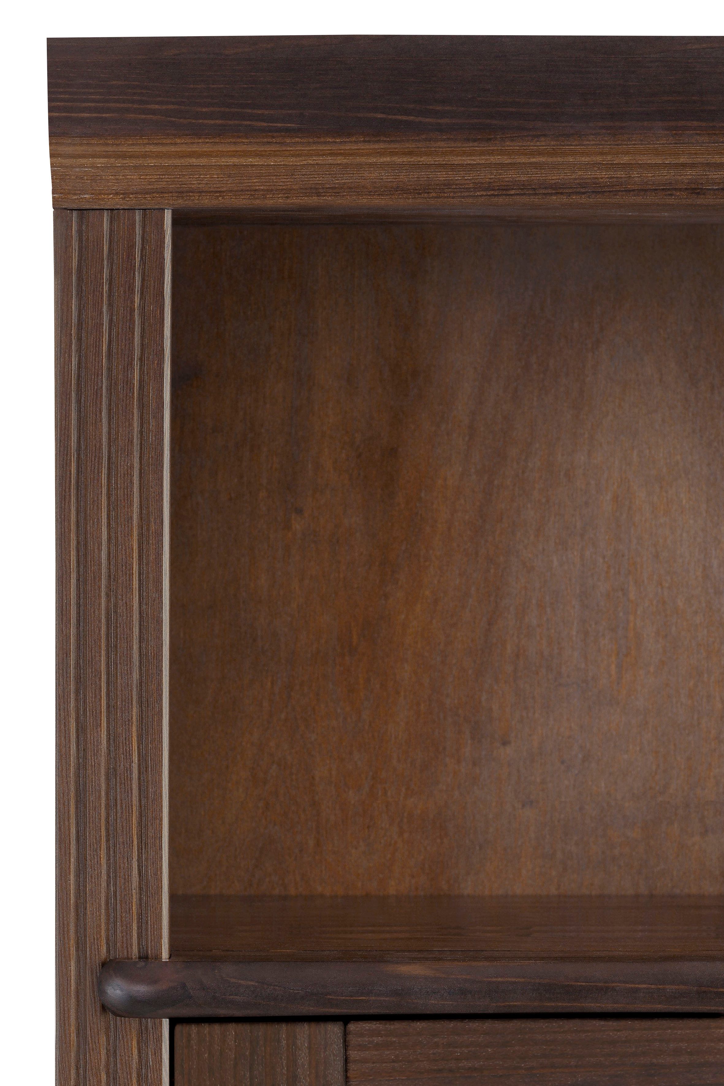 Home affaire Boekenkast Soeren massief grenen, in 2 hoogten, diepte 29 cm, deuren met vensterglas-inzet