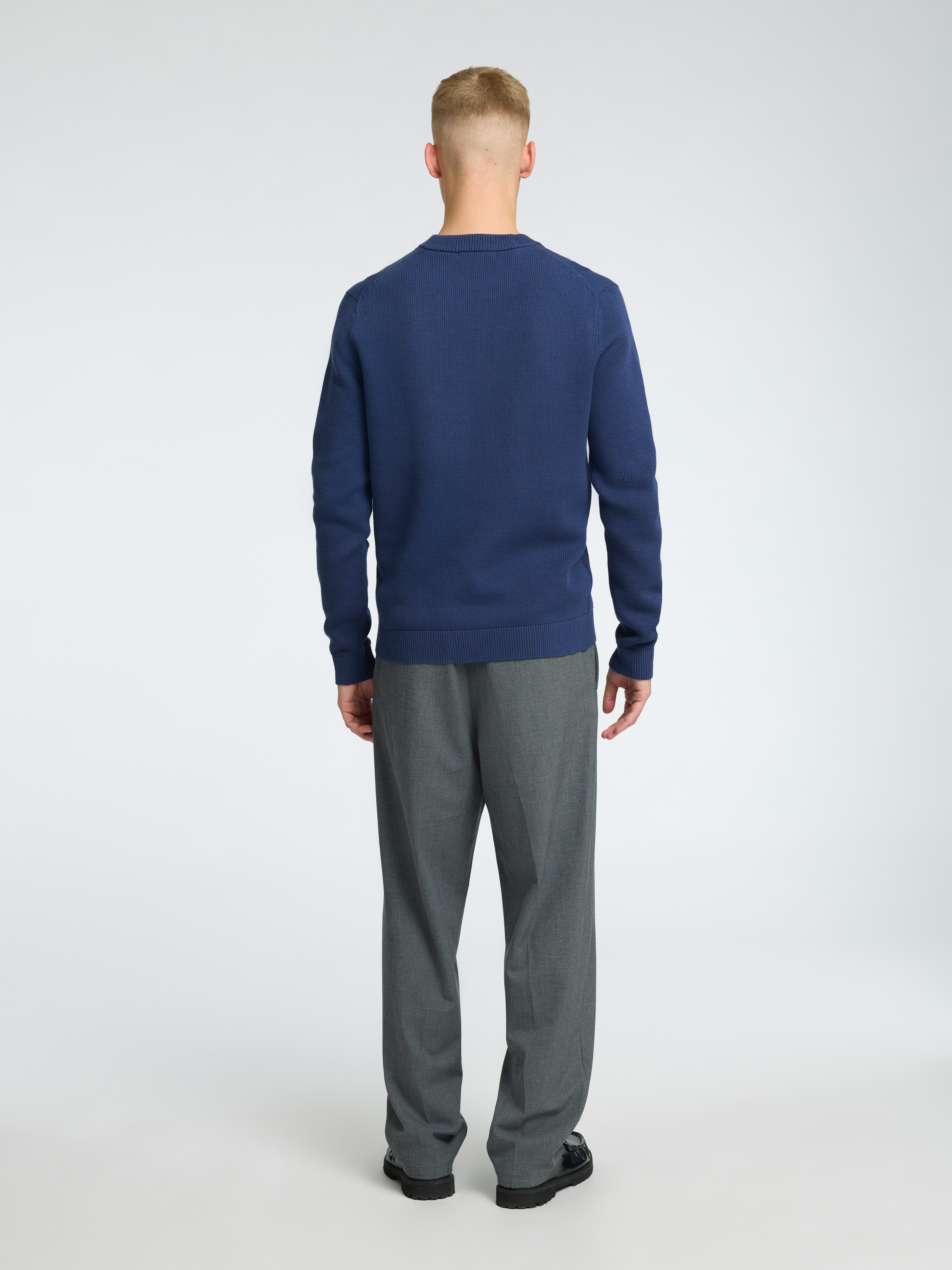 SELECTED HOMME Trui met ronde hals SLHDANE LS KNIT STRUCTURE CREW NECK NOOS