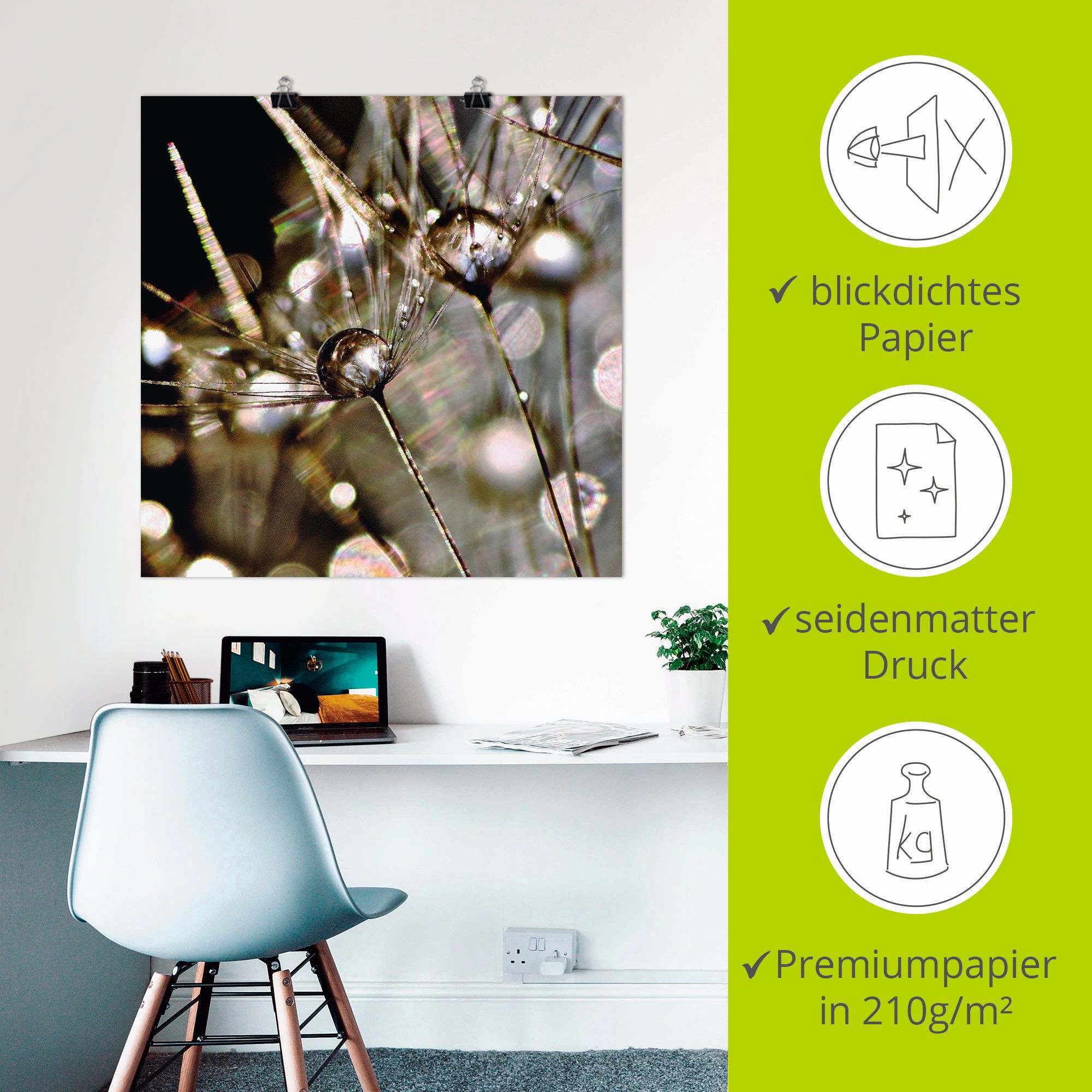 Artland Artprint Pluizenbol abstract als artprint op linnen, poster, muursticker in verschillende maten