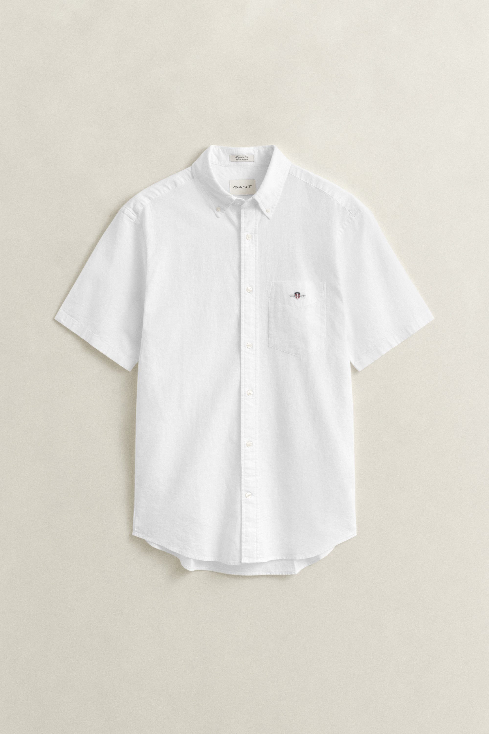 Gant Overhemd met korte mouwen REG COTTON LINEN SS SHIRT
