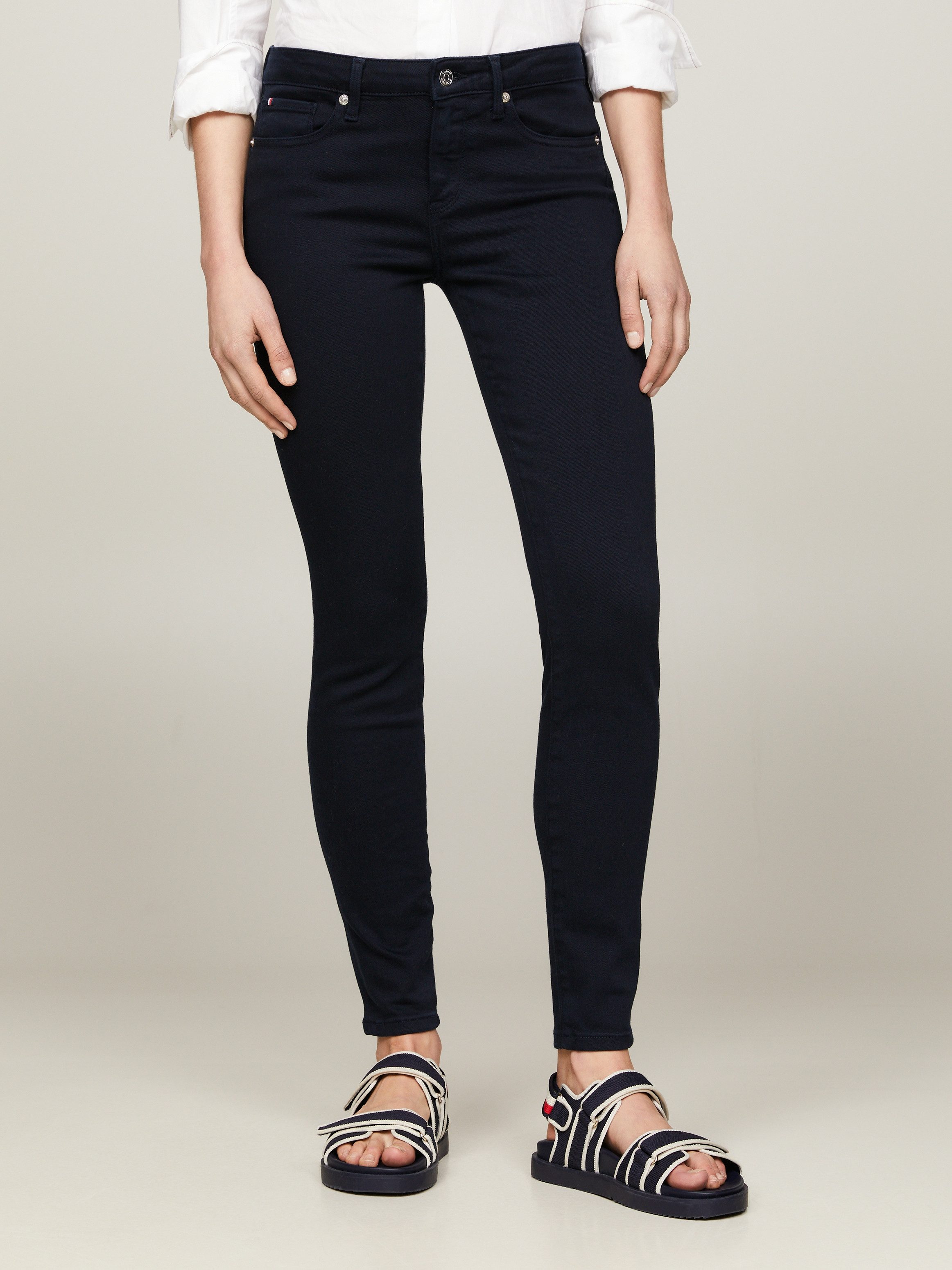Tommy Hilfiger Skinny fit jeans TH FLEX COMO SKINNY RW GYA met tommy hilfiger logo-badge (TH FLEX COMO SKINNY RW)