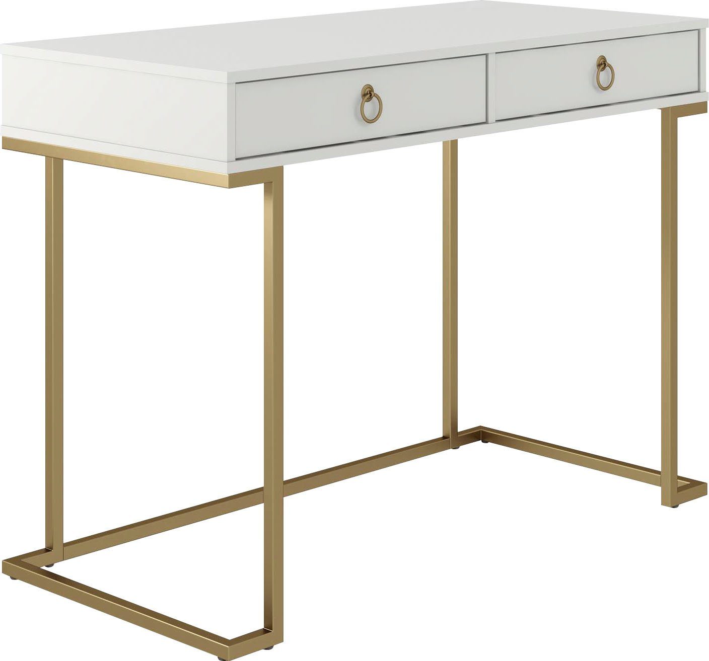 CosmoLiving by Cosmopolitan Bureau CAMILA met 2 laden, van mdf, frame en grepen van metaal, hoogte 79 cm