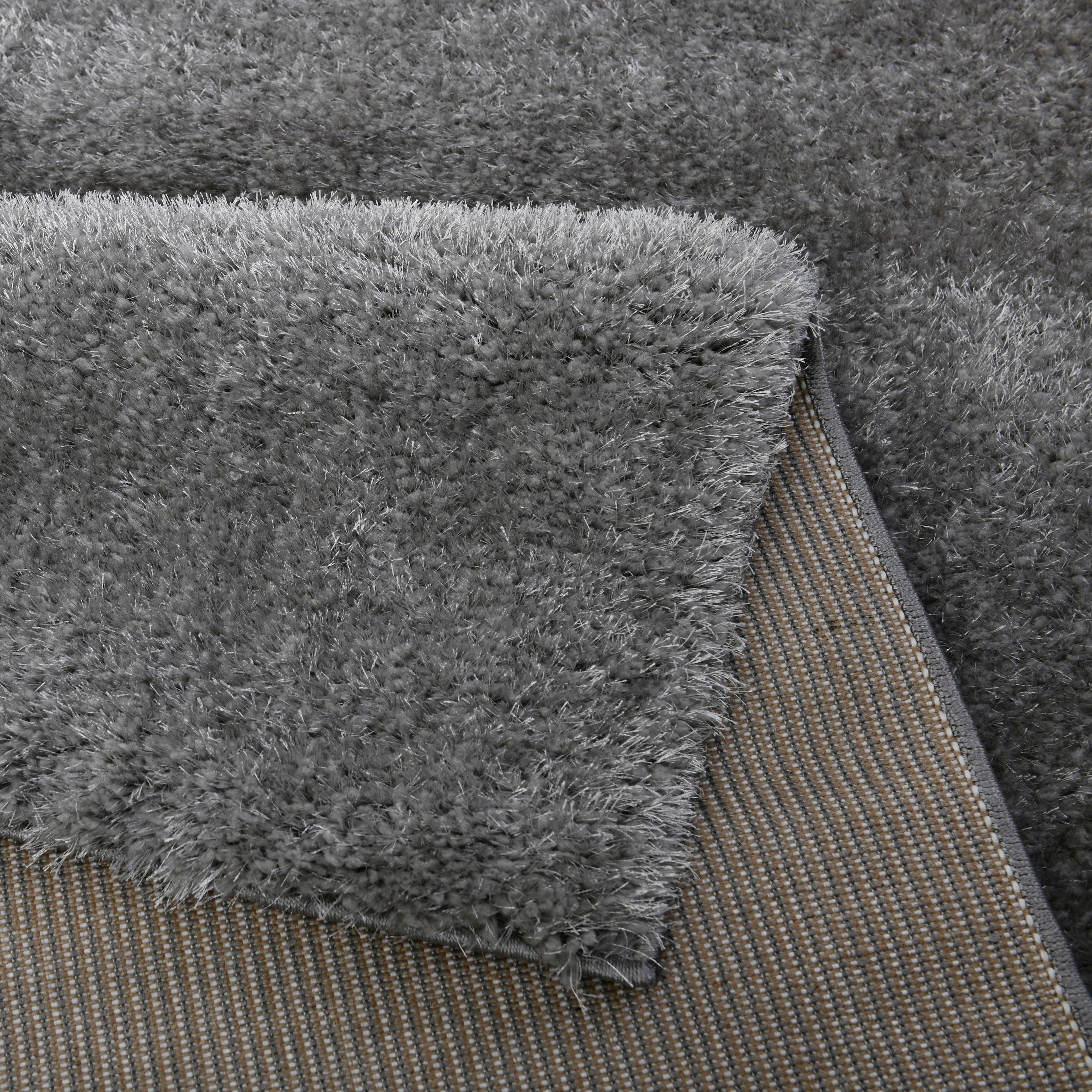 my home Hoogpolig vloerkleed Malin Shaggy in unikleuren, uni, licht glanzend, bijzonder zacht