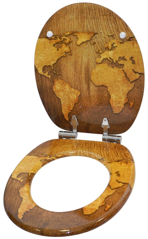 Sanilo Toiletzitting World Map met soft-closemechanisme