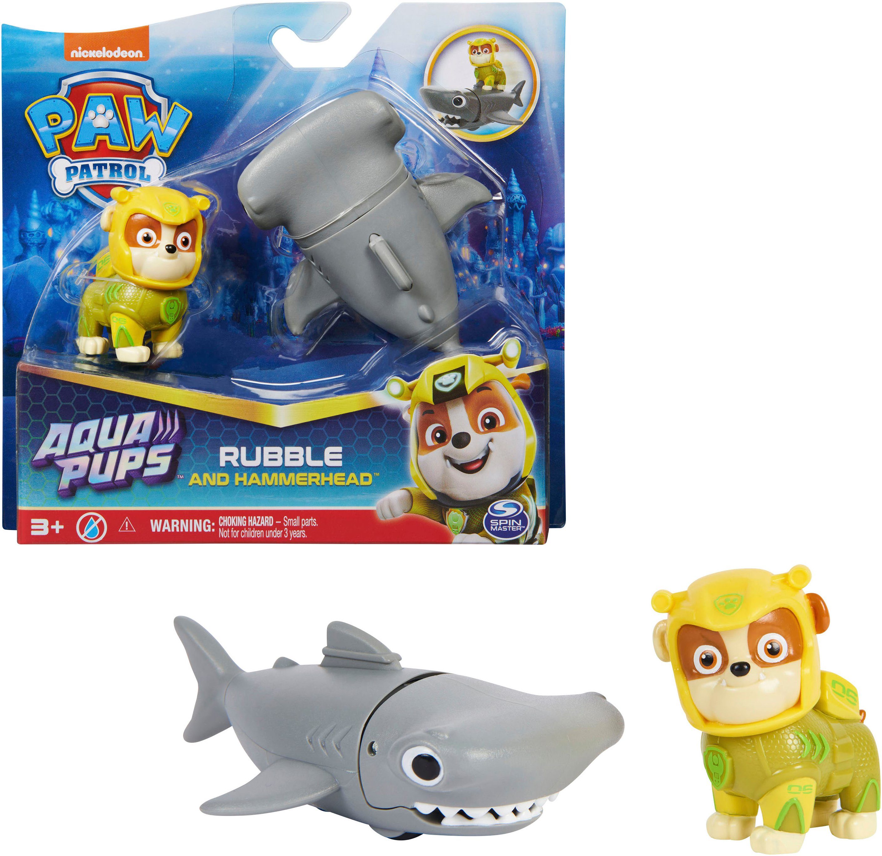 Spin Master Speelfiguur Paw Patrol - Aqua Pups - Hero Pups Solid Rubble (set)