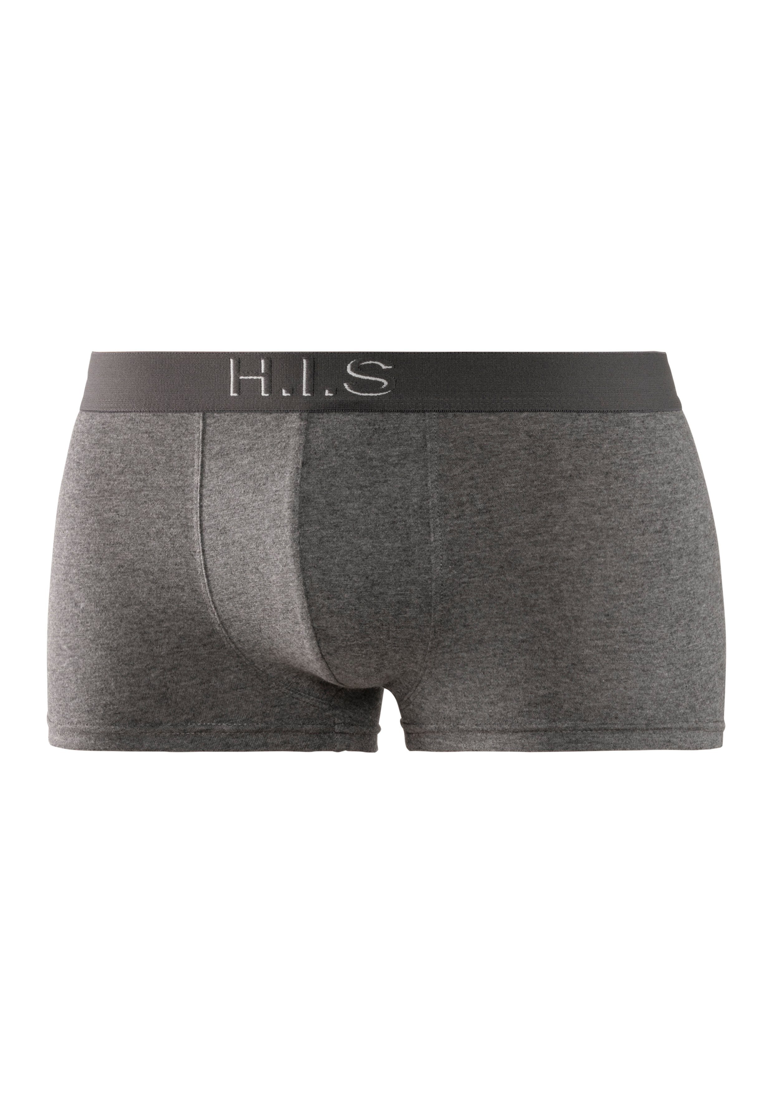 H.I.S Hipster strak zittende boxershorts aan de webband met logo-opdruk met 3d-effect (set, 5 stuks)