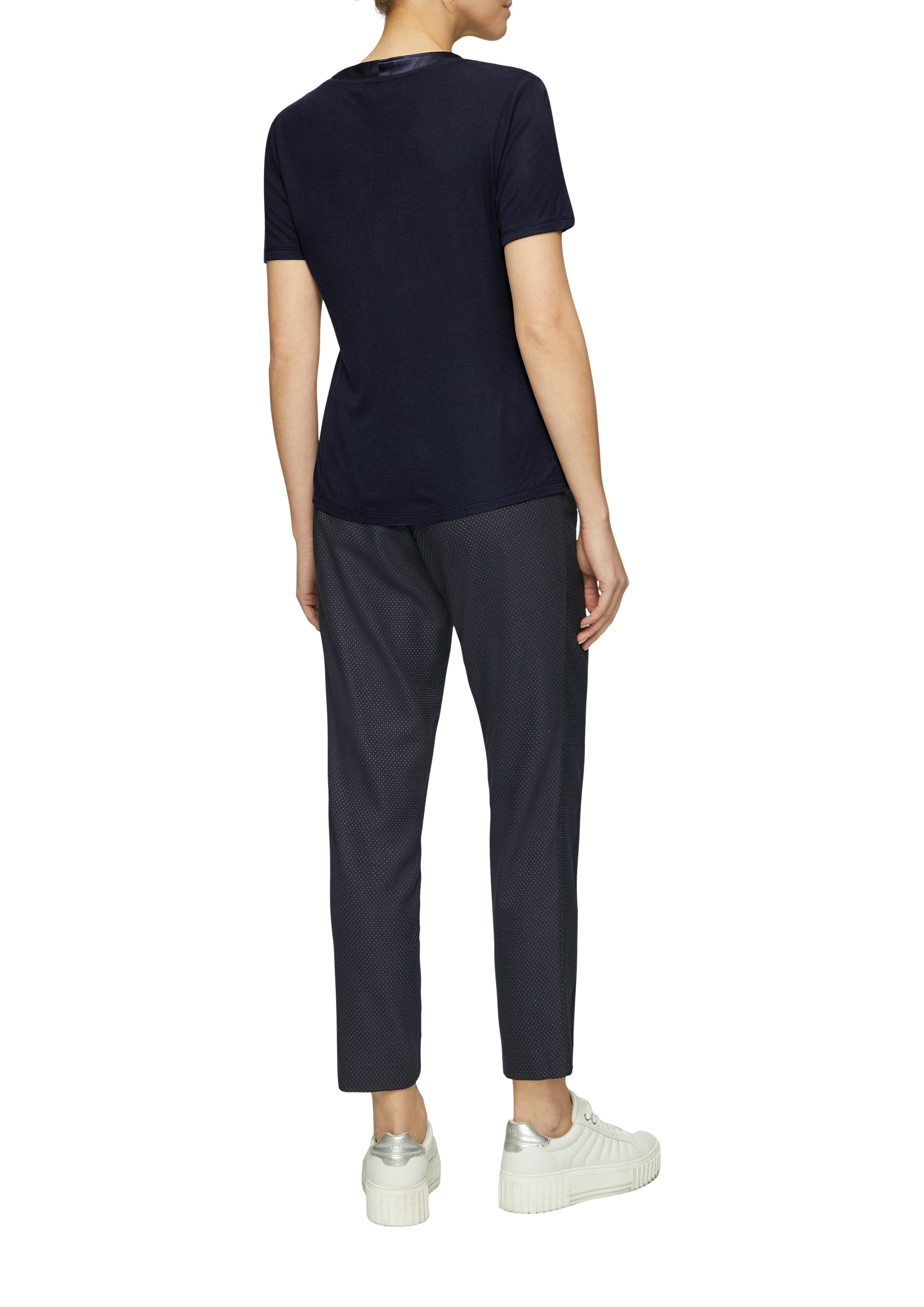 s.Oliver BLACK LABEL T-shirt met satijnen v-hals