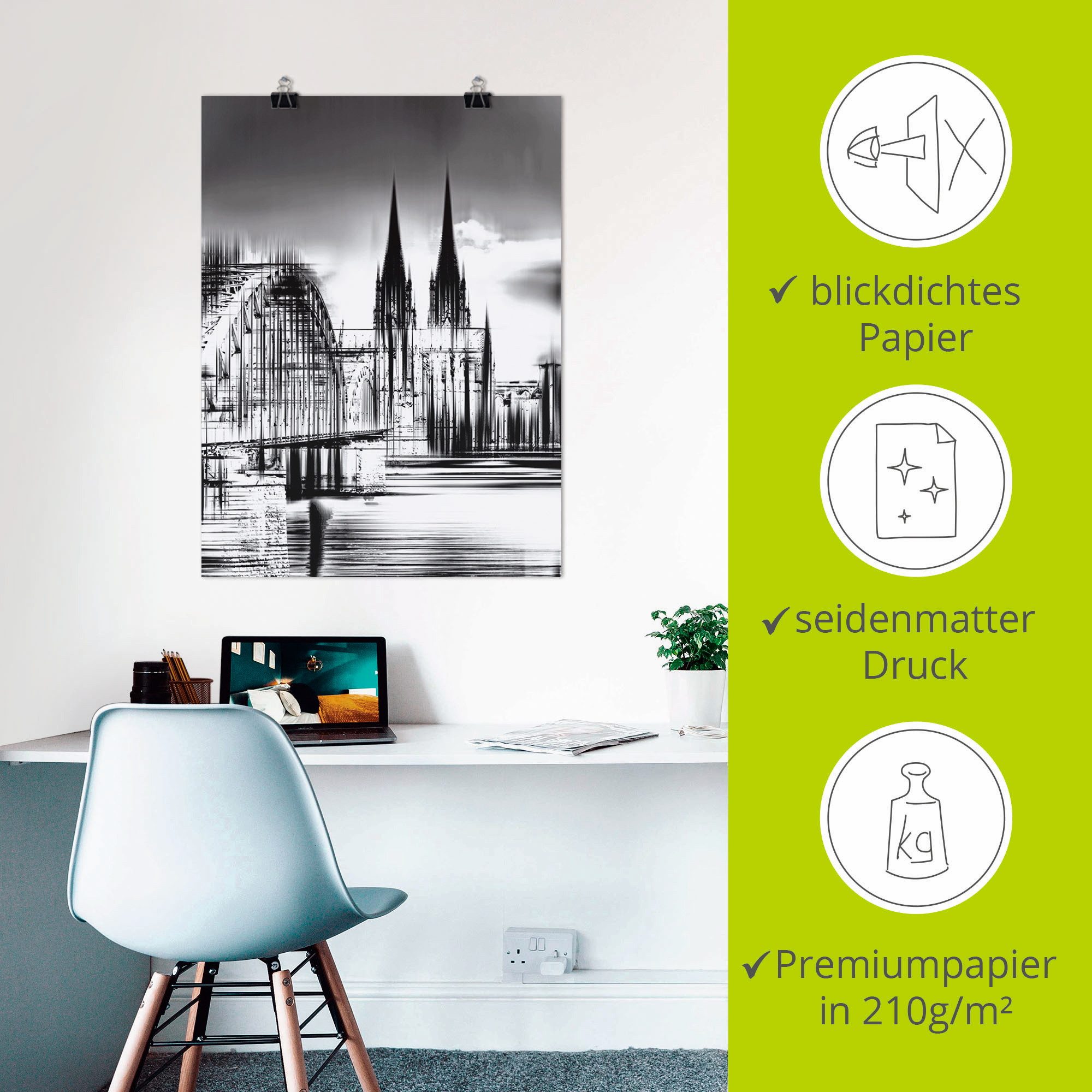 Artland Artprint Keulen Skyline collage III als artprint op linnen, poster, muursticker in verschillende maten