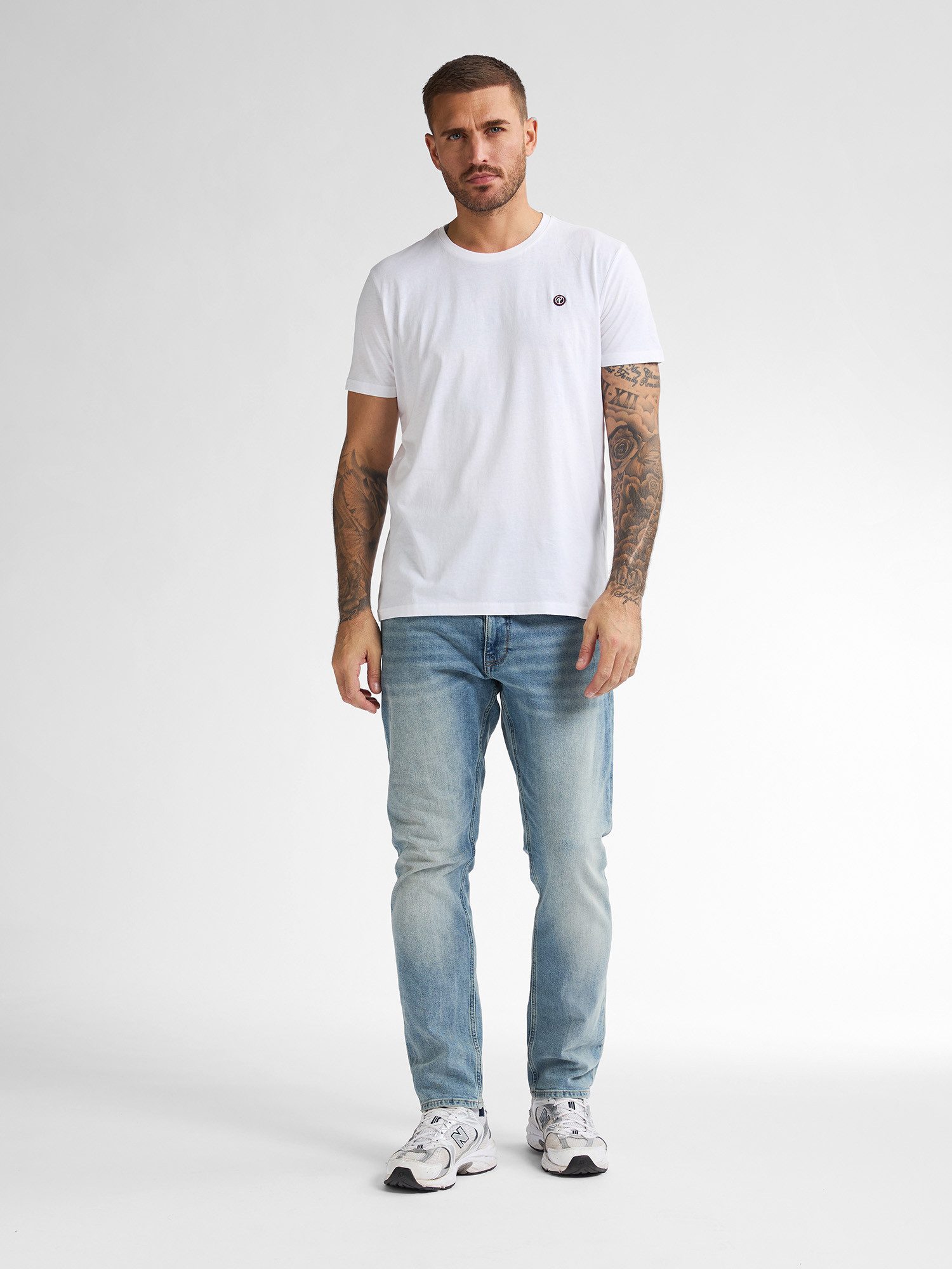 Petrol Industries Shirt met ronde hals met geborduurd logo