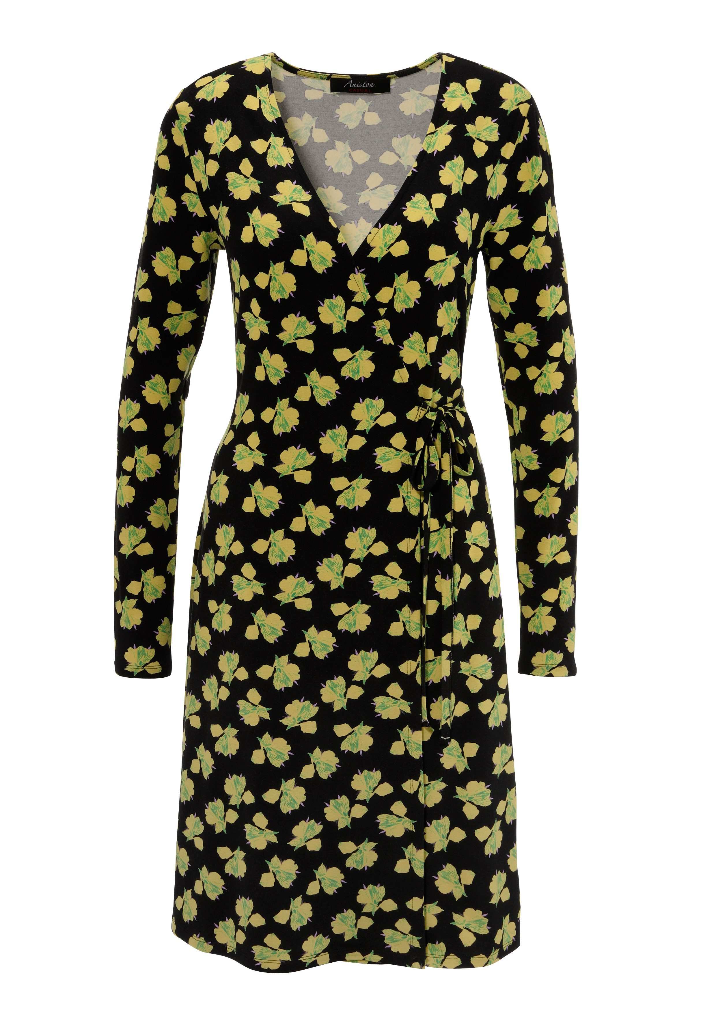 Aniston CASUAL Wikkeljurk met kunstzinnige bloemen bedrukt - nieuwe collectie
