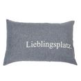 david fussenegger kussenovertrek met een opschrift "lieblingsplatz" - made in austria (1 stuk) grijs