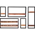 sit wandrek panama kastenset, set van 5 in industrial-stijl, mangohout en metaal (set, 5 stuks) beige