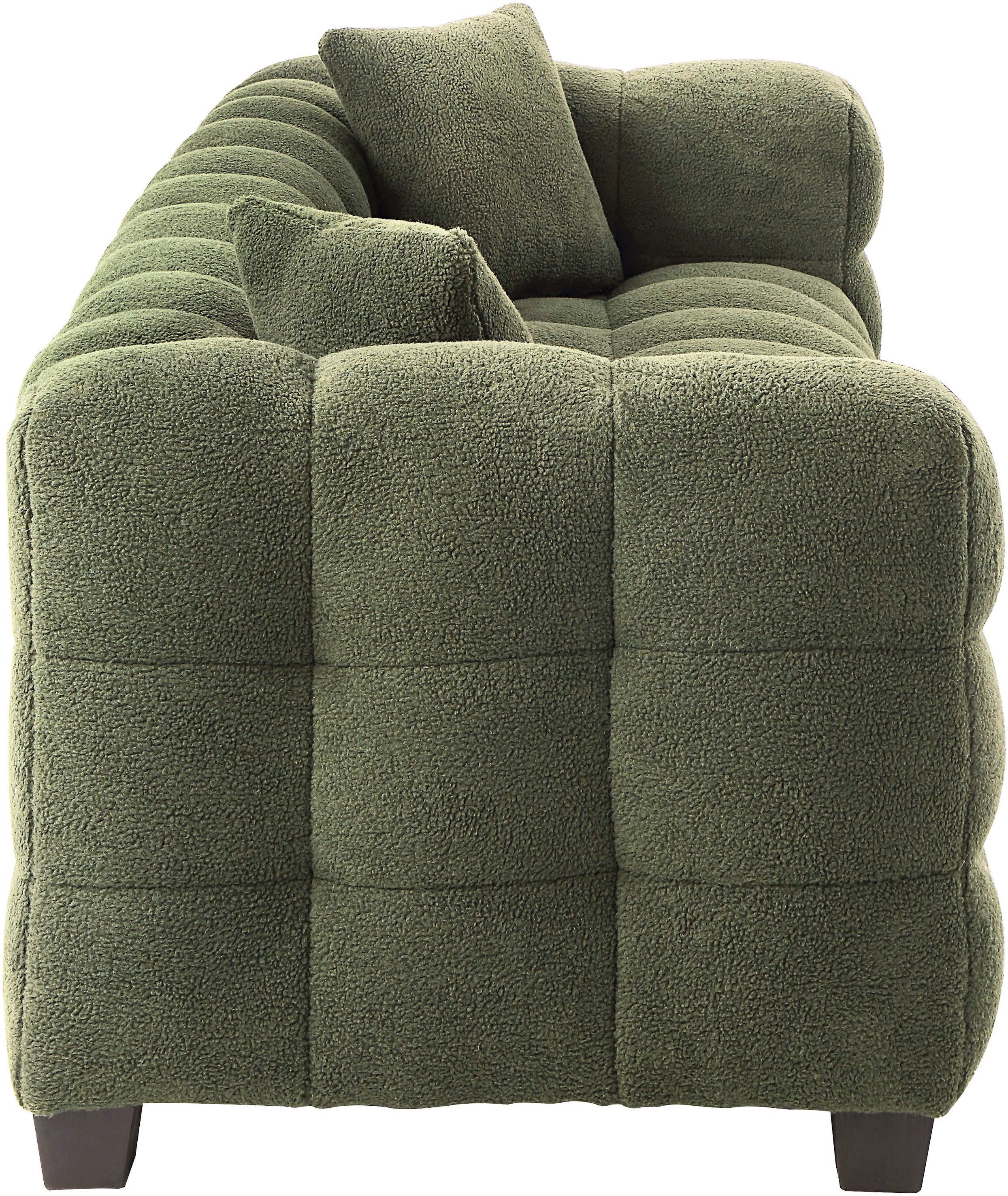 ATLANTIC home collection 3-zitsbank Stella incl. 2 sierkussens en gemaakt van moderne teddy stof