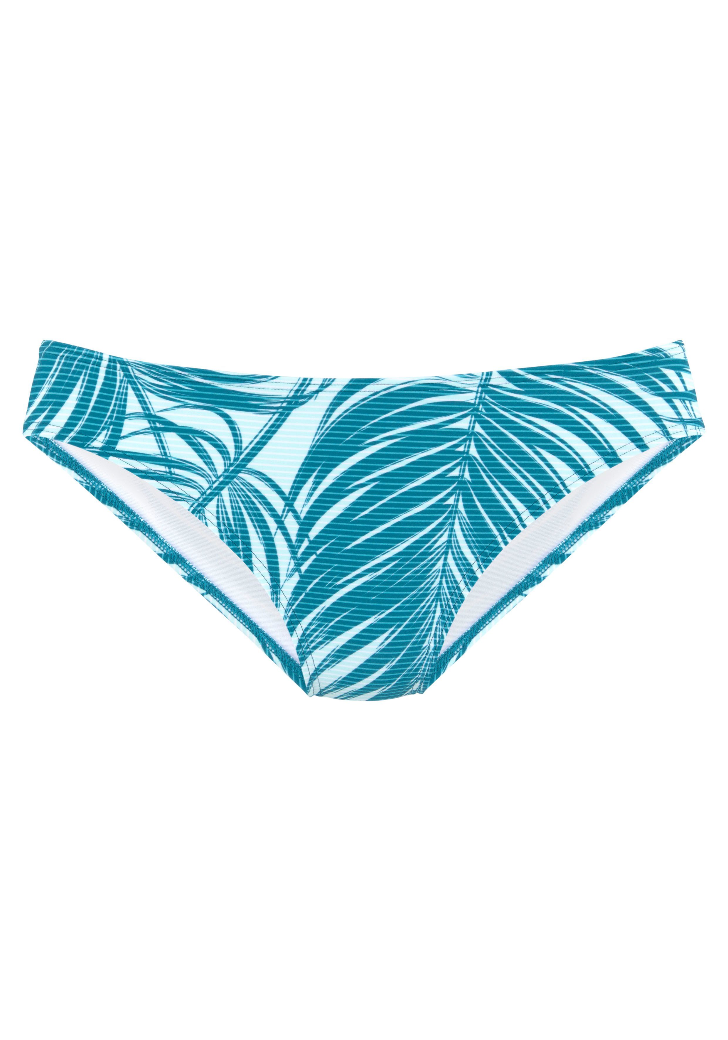 active by Lascana Bikinibroekje Coal met mix van motieven van palmen en strepen