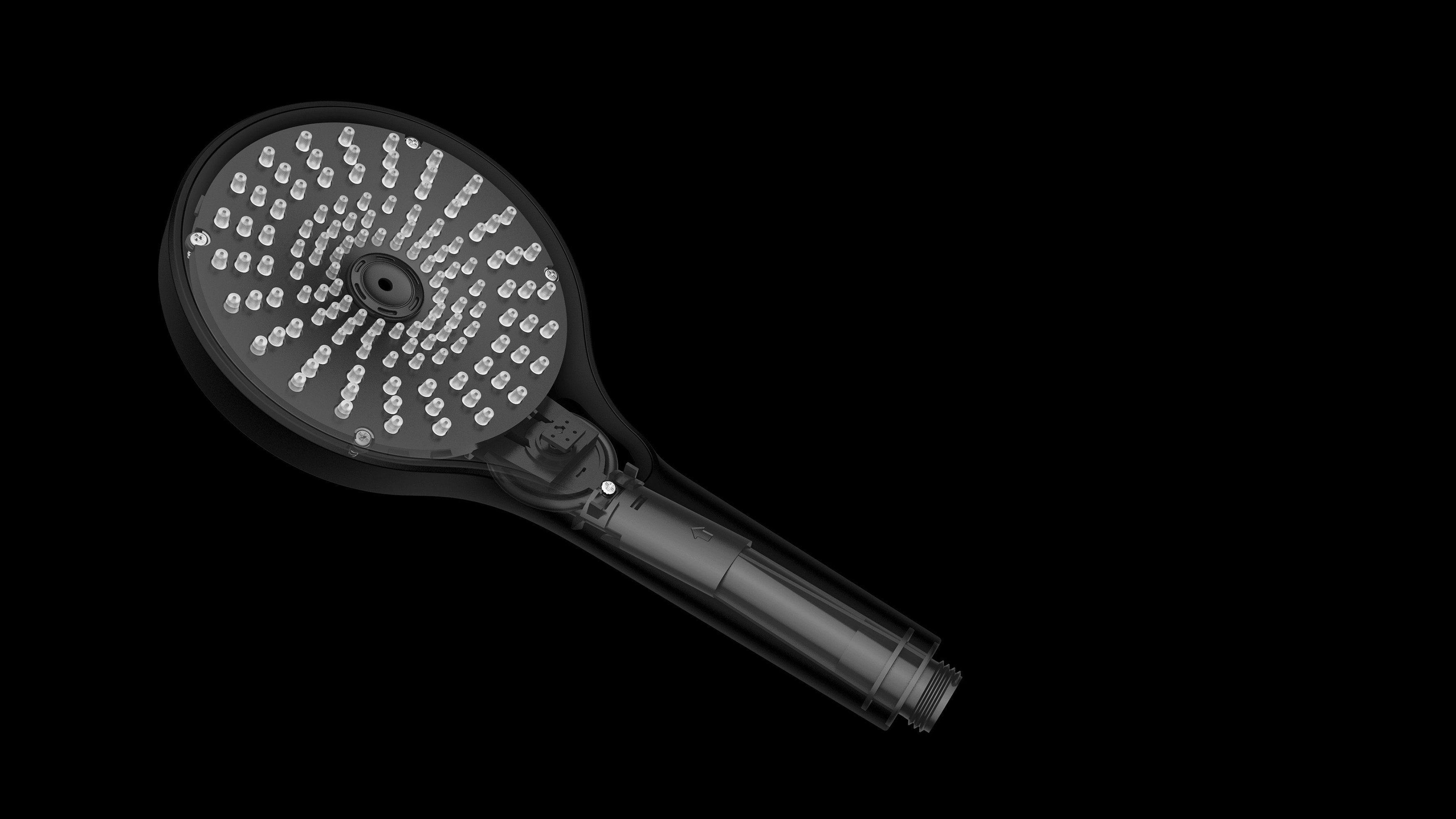 WENKO Handsproeier Ultimate Shower Zwart/grijs, Ø 13 cm (1-delig)