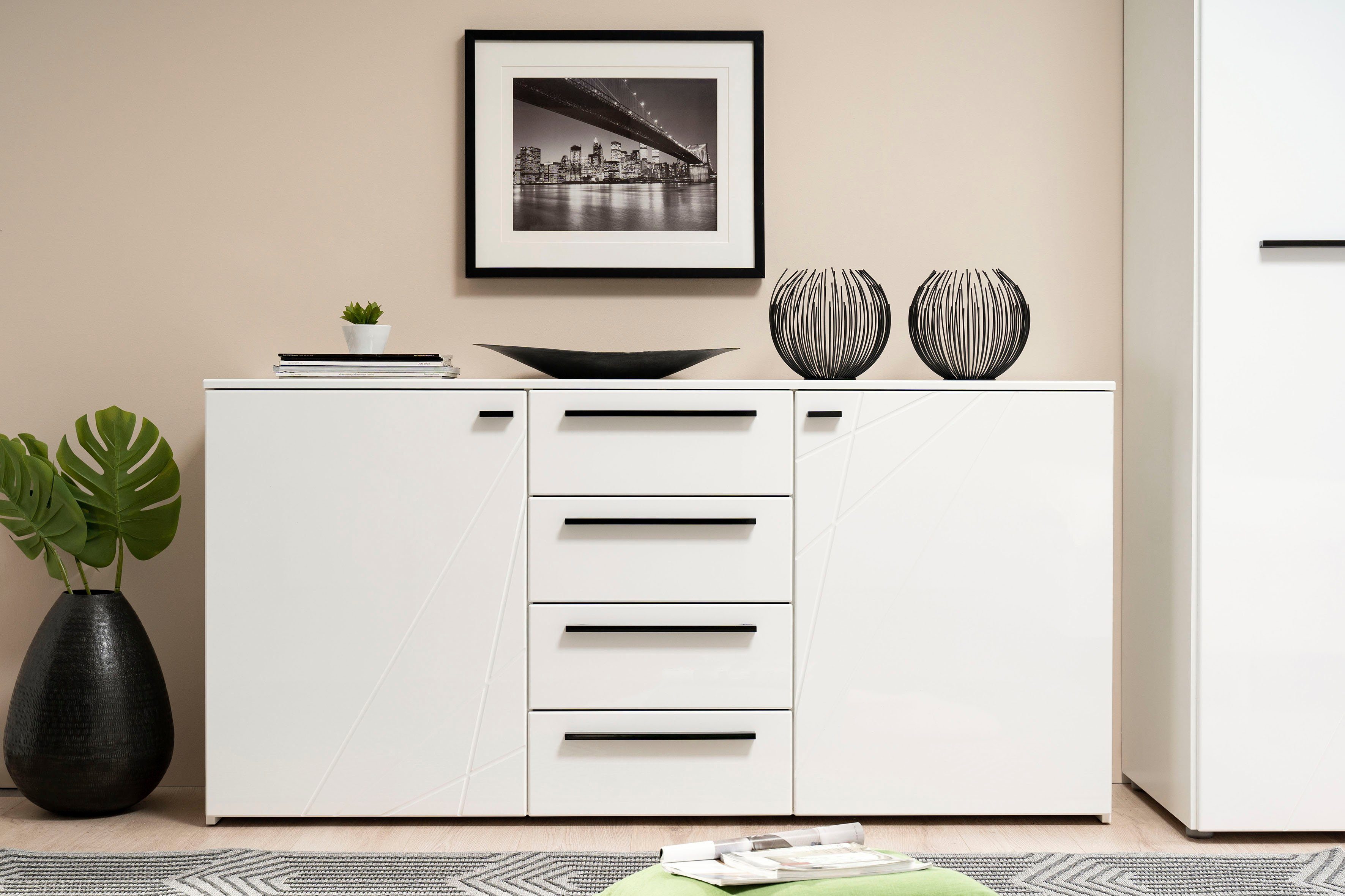 INOSIGN Kast met laden en deuren Ksanti Met 4 laden, hoogglanzend front