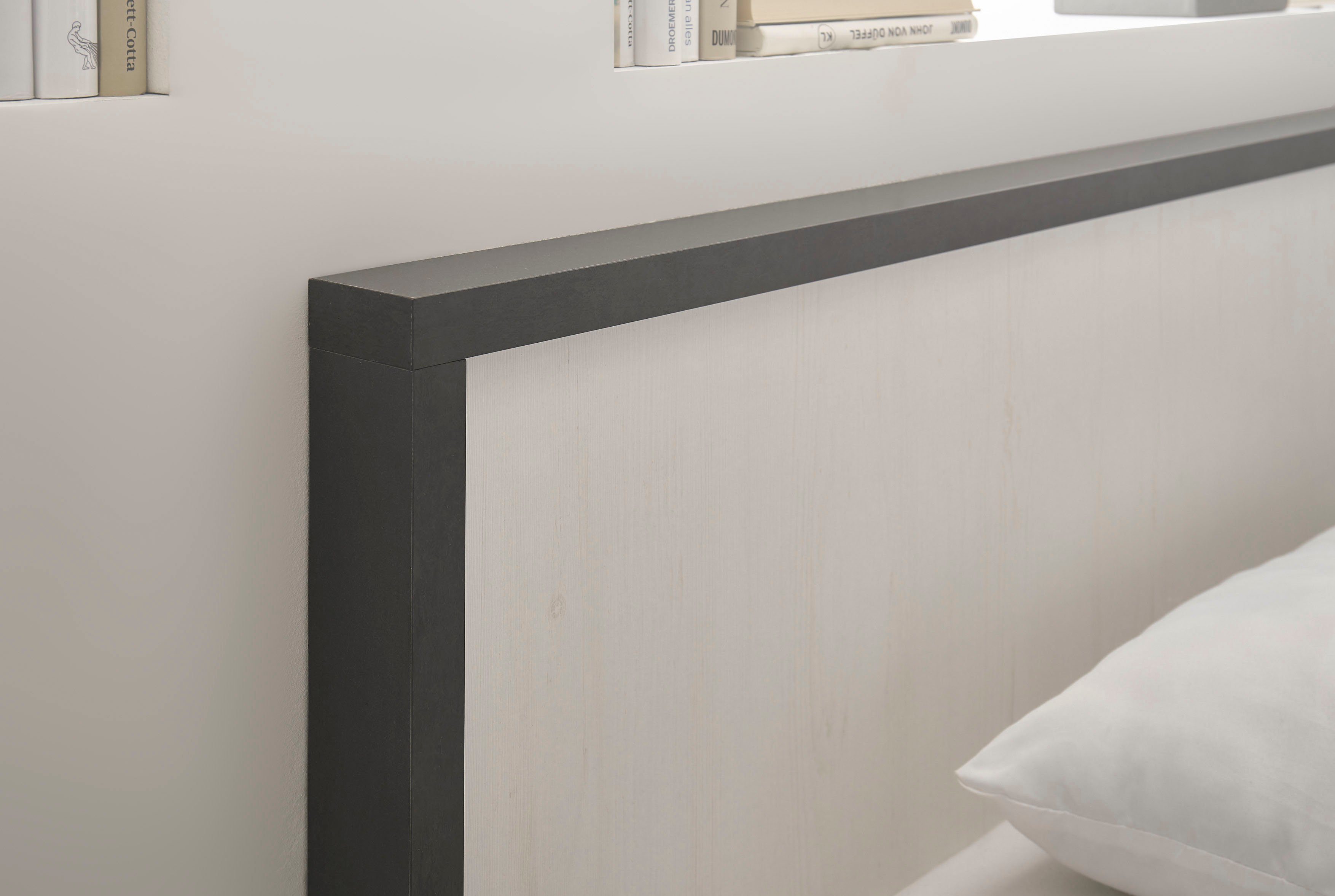 Home affaire Slaapkamerserie Sherwood Ligoppervlak 140 x 200 cm, kast 3-deurs 161 cm breed (4-delig)