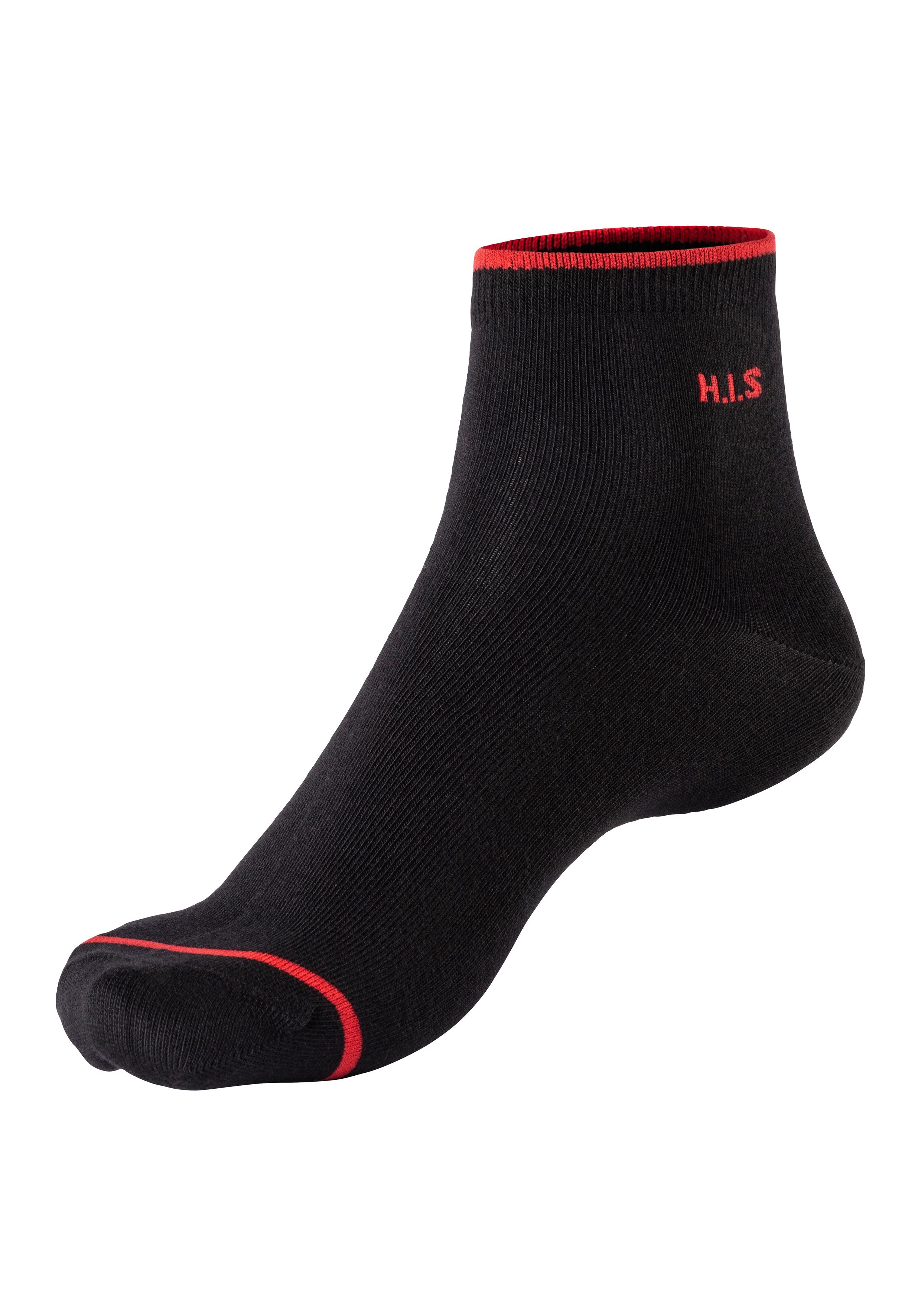 H.I.S Korte sokken met gekleurde boord (set, 7 paar)